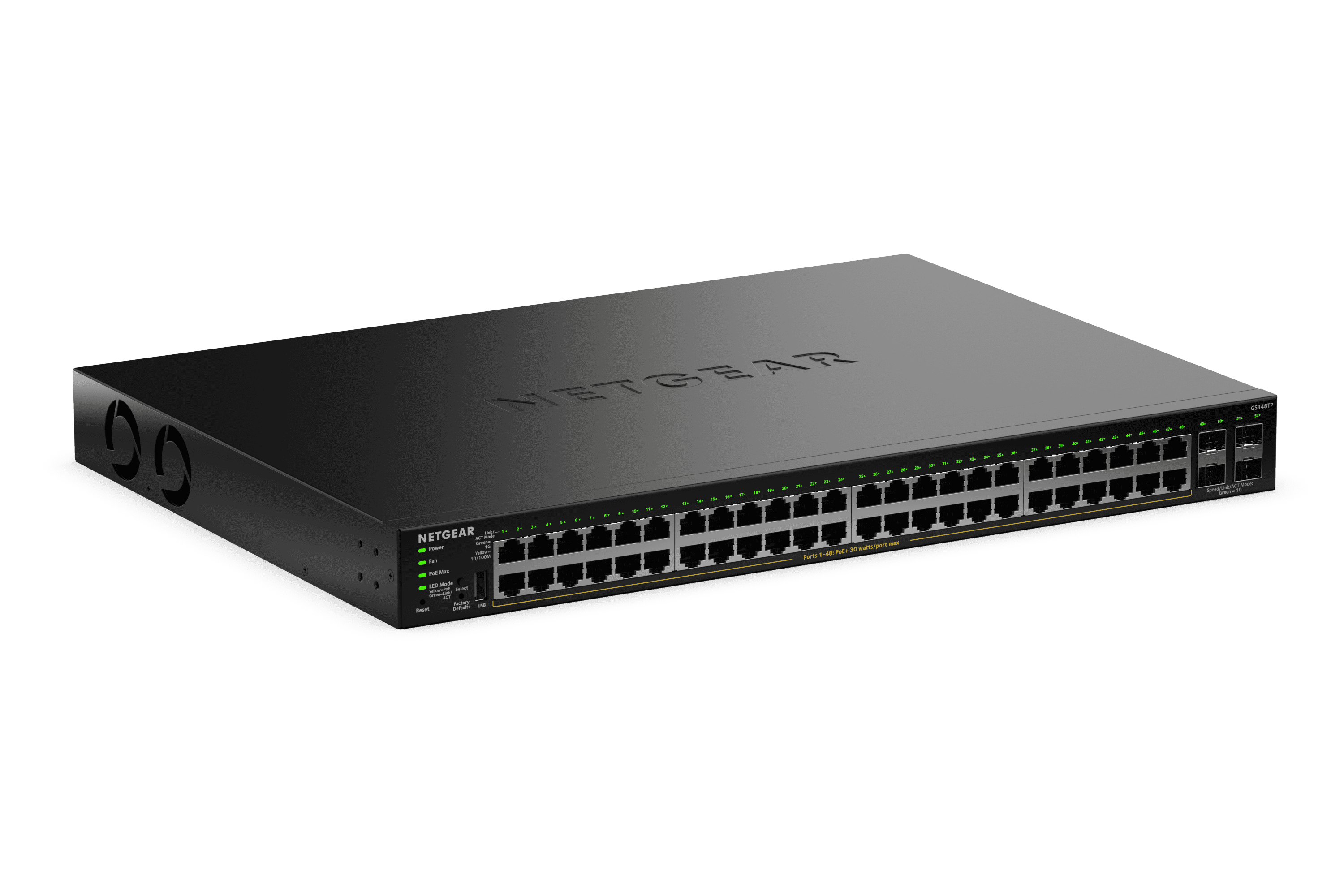 Netgear S350 48P GE POE+SMART SWITCH (GS348TP-200EUS) thumbnail