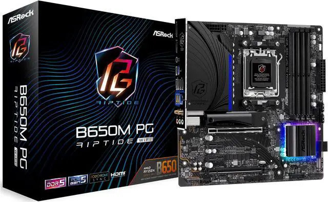 ASRock B650M PG Riptide Micro-ATX AM5 AMD B650 (90-MXBJ90-A0UAYZ) thumbnail
