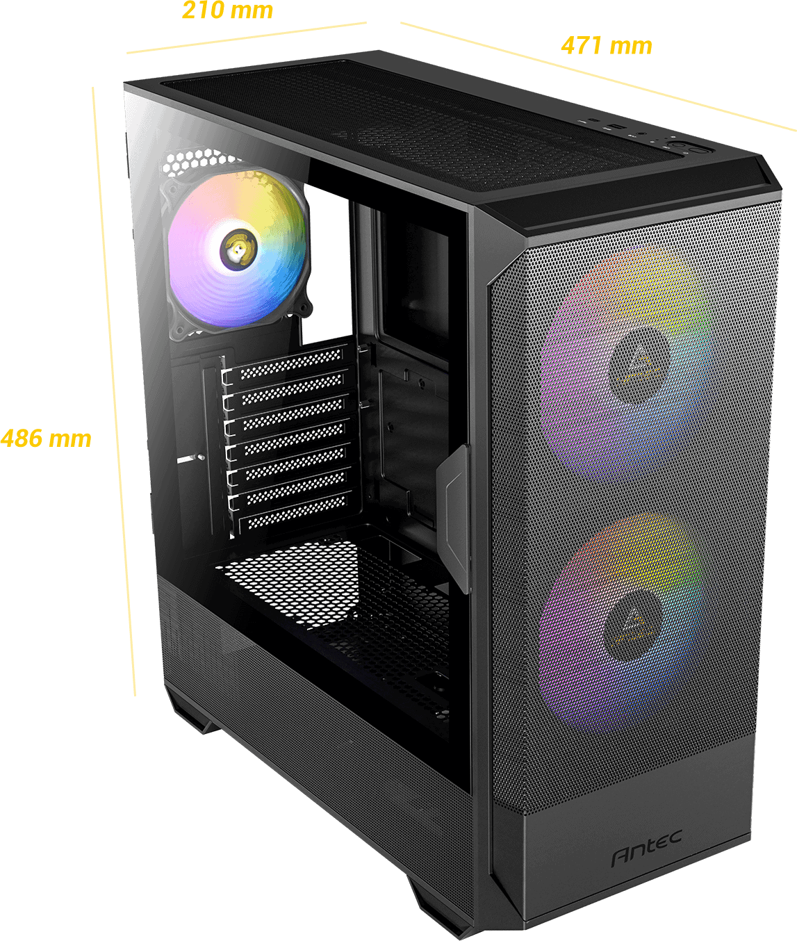 Antec Case New Gaming NX416L Midi Tower Black (0-761345-10002-1) thumbnail