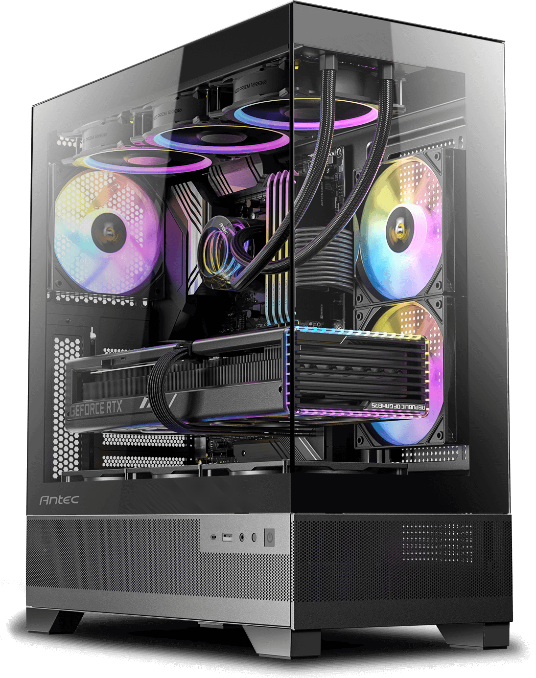 Antec CX700 RGB Mid Tower ATX Case with Glass Panels (Black) (0-761345-10120-2) thumbnail