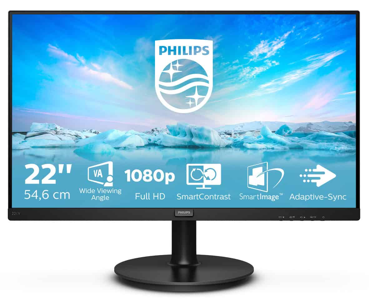Philips V Line 221V8/00 computer monitor 54,6 cm (21.5") 1920 x 1080 Pixels Full HD LED Zwart (221V8/00) thumbnail