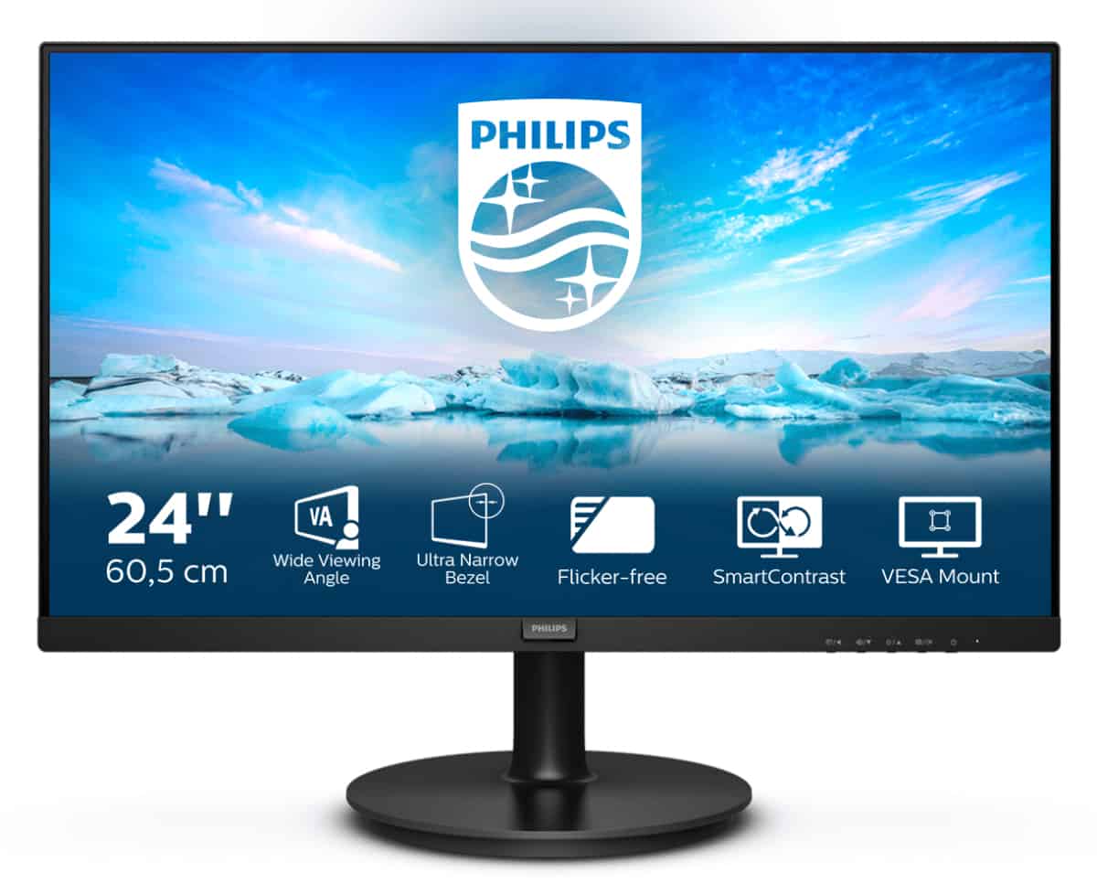 Philips V Line 241V8L/00 LED display 60,5 cm (23.8) 1920 x 1080 Pixels Full HD Zwart (241V8L/00) thumbnail