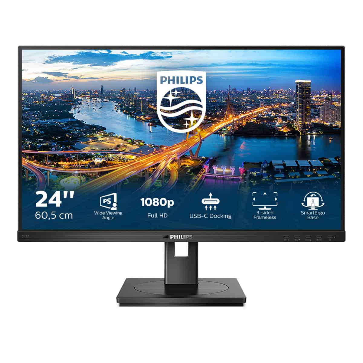 Philips B Line 243B1/00 LED display 60,5 cm (23.8) 1920 x 1080 Pixels Full HD Zwart (243B1/00) thumbnail