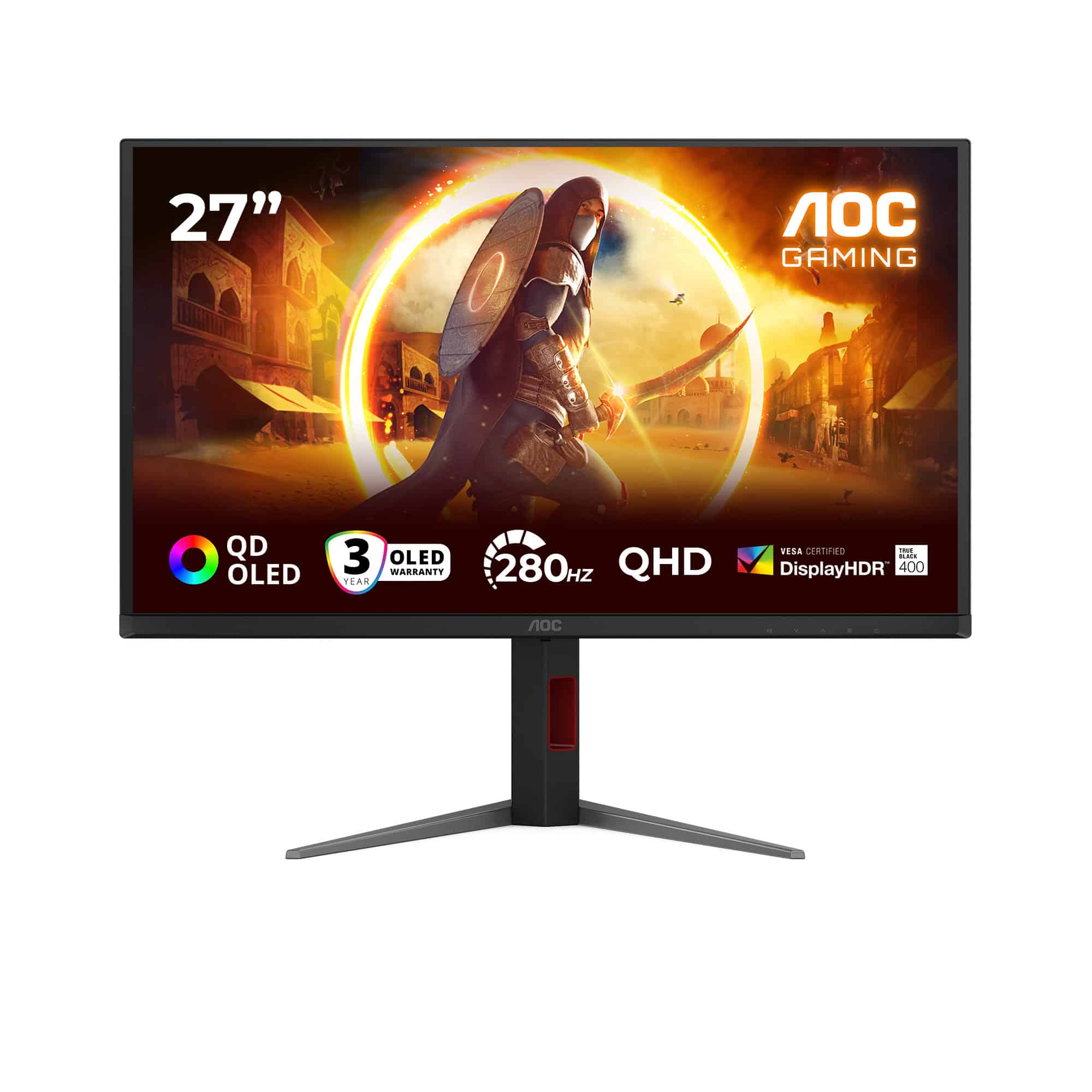 AOC G4 Q27G4ZD computer monitor 68,6 cm (27) 2560 x 1440 Pixels Quad HD QD-OLED Zwart, Rood (Q27G4ZD) thumbnail