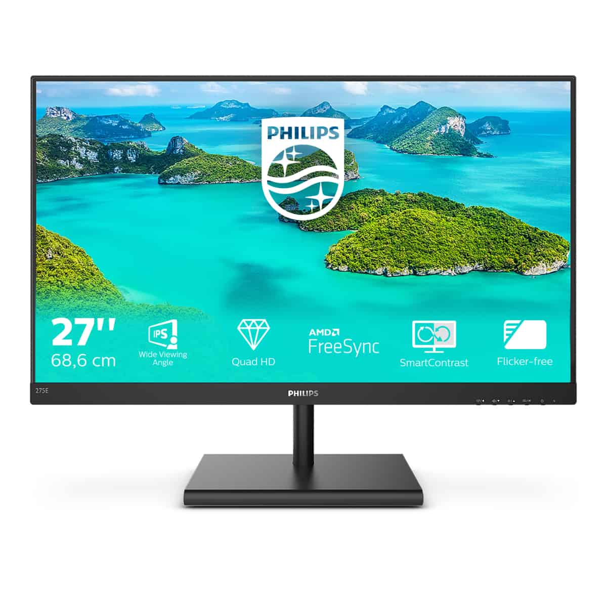 Philips E Line 275E1S/00 LED display 68,6 cm (27) 2560 x 1440 Pixels Quad HD Zwart (275E1S/00) thumbnail