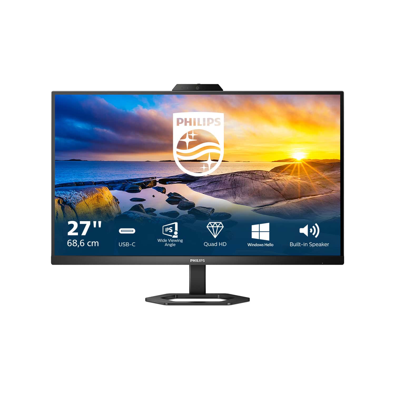 Philips 5000 series 27E1N5600HE/00 computer monitor 68,6 cm (27") 2560 x 1440 Pixels Quad HD LCD Zwart (27E1N5600HE/00) thumbnail