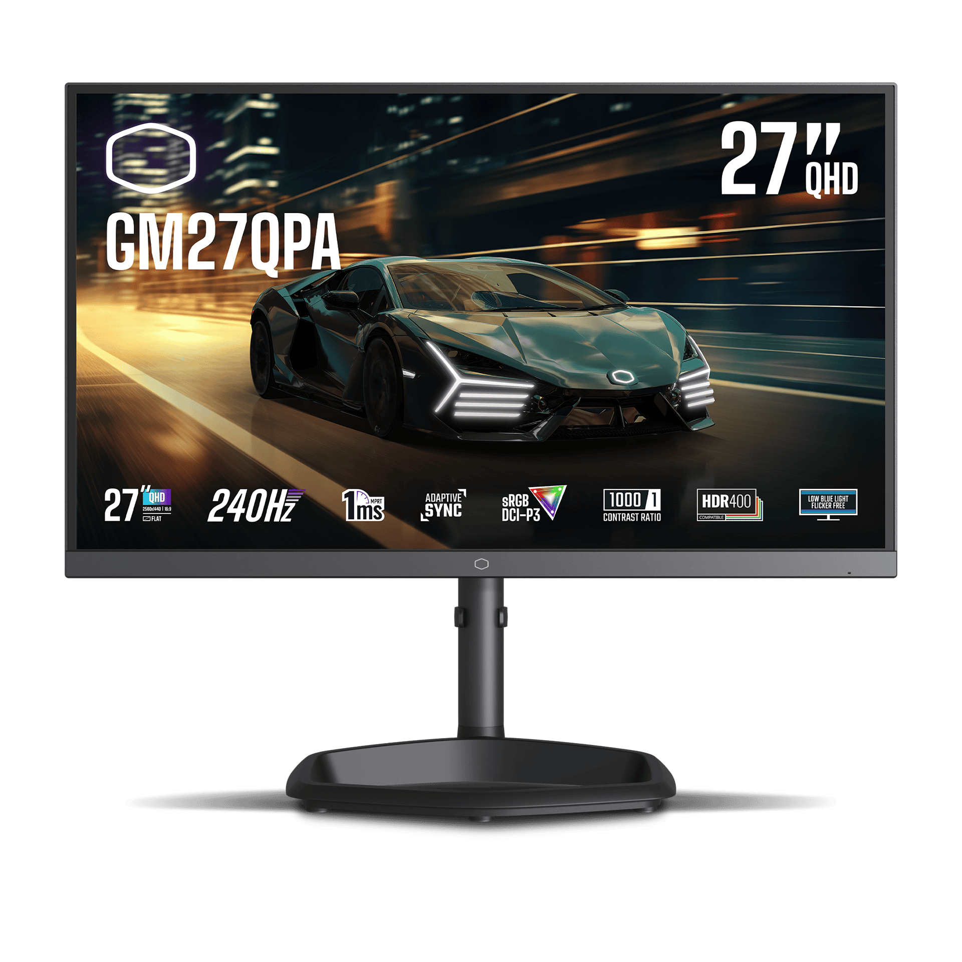 Cooler Master GM27QP (68.6 cm (27 Zoll), schwarz, QHD, VA, Curved, Adaptive-Sync, 240Hz Panel) (CMI-GM27QP-EK) thumbnail