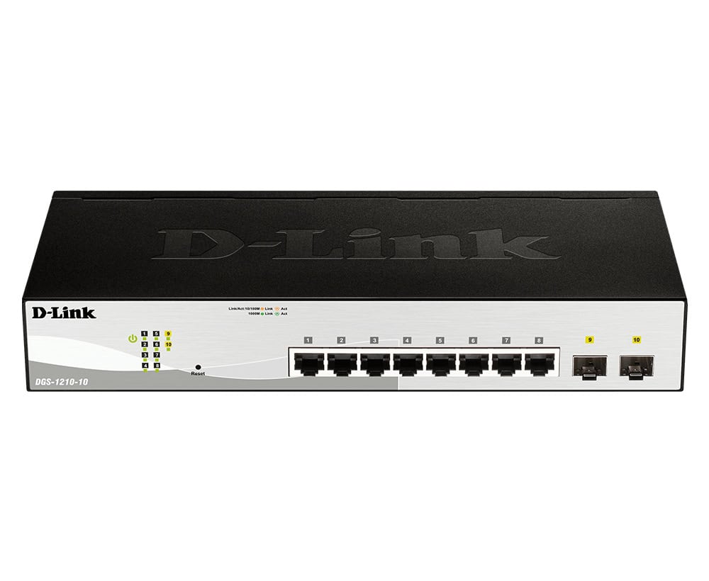 D-Link DGS-1210-10 netwerk-switch Managed L2 Gigabit Ethernet (10/100/1000) 1U Zwart, Grijs (DGS-1210-10) thumbnail
