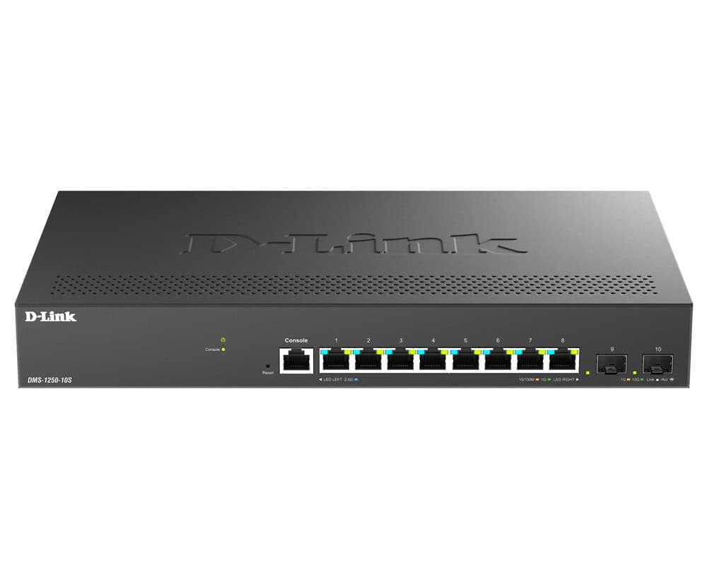 D-Link DMS-1250-10S/E netwerk-switch Managed 2.5G Ethernet (100/1000/2500) Zwart (DMS-1250-10S/E) thumbnail