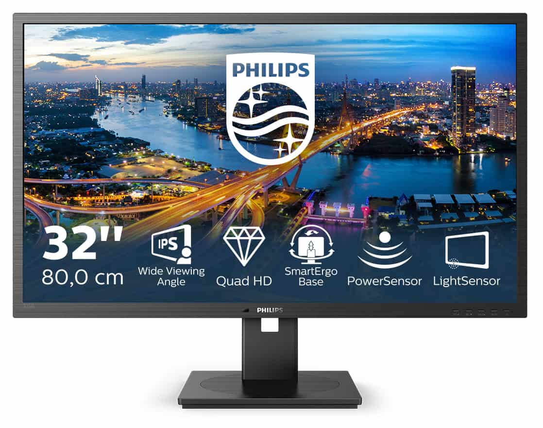 Philips B Line 325B1L/00 computer monitor 80 cm (31.5") 2560 x 1440 Pixels 2K Ultra HD LCD Zwart (325B1L/00) thumbnail