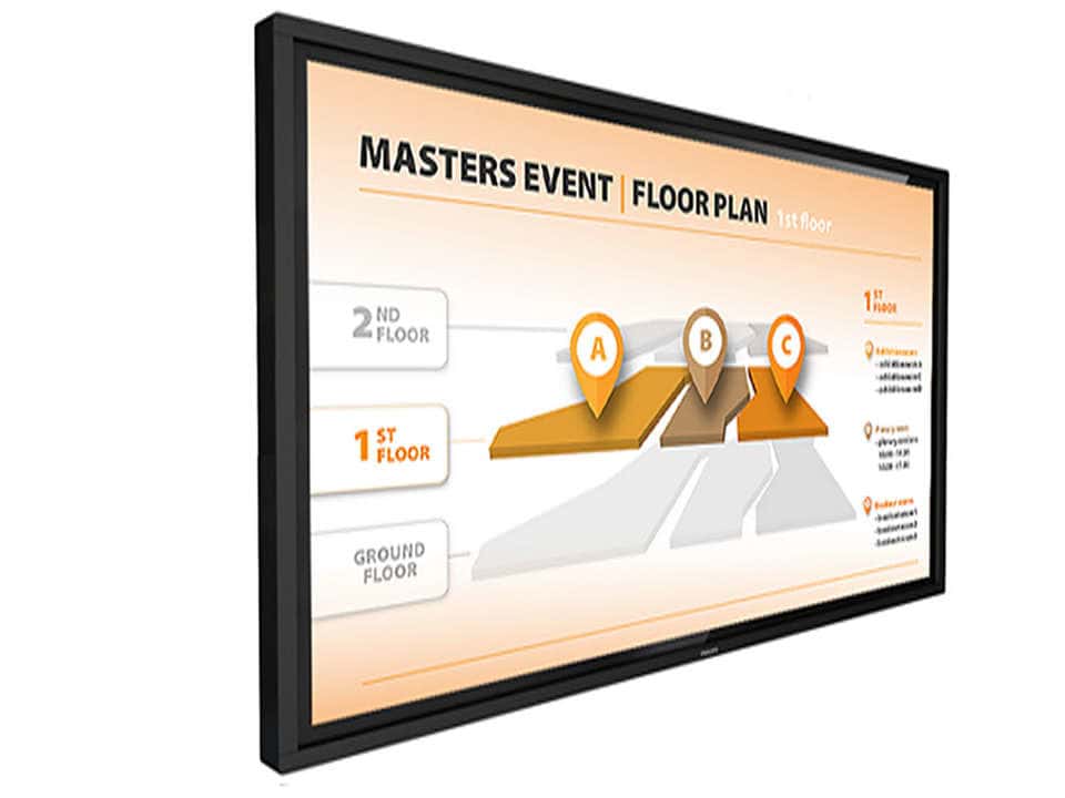 Philips 43BDL3452T/00 beeldkrant Digitale signage flatscreen 109,2 cm (43") VA Wifi 400 cd/m² 4K Ultra HD Touchscreen Type processor Android 8.0 (43BDL3452T/00) thumbnail