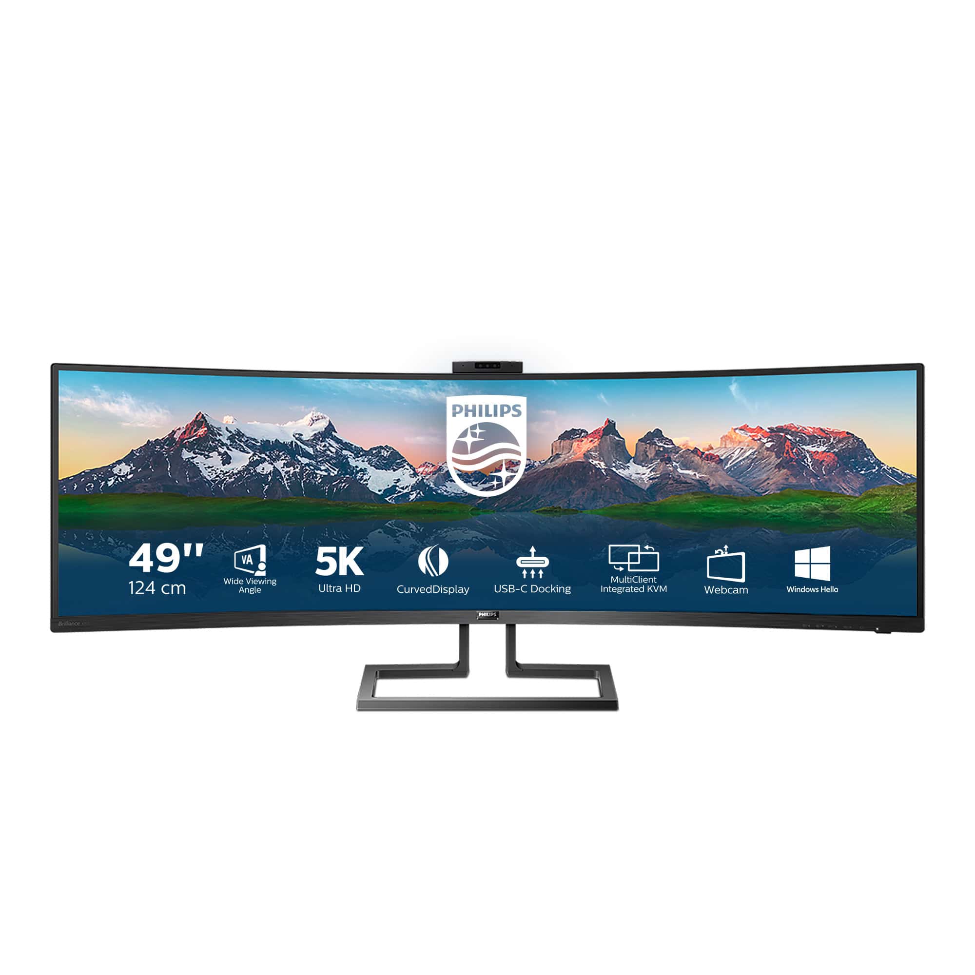 Philips P Line 499P9H/01 computer monitor 124 cm (48.8") 5120 x 1440 Pixels UltraWide Dual Quad HD LCD Zwart (499P9H/00) thumbnail