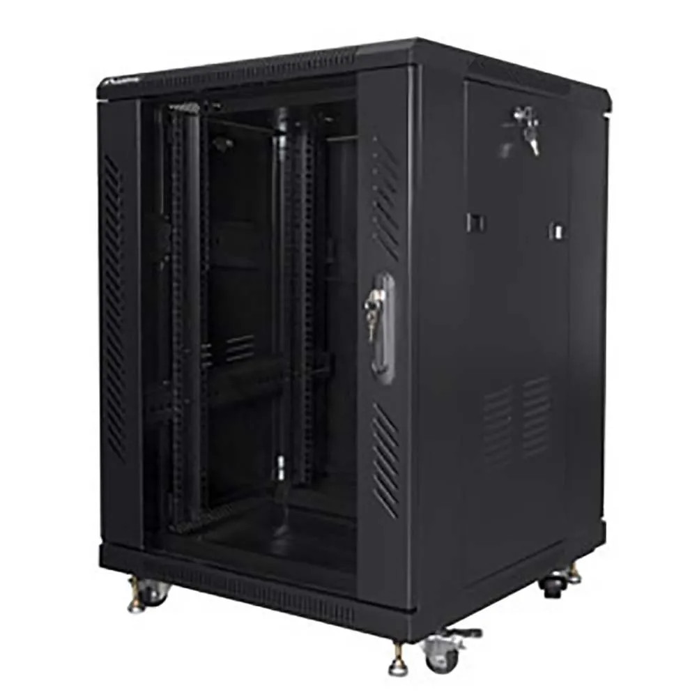 Lanberg FF01-6615-12BL - Free-standing rack - 15U - 800 kg - Lock - Storage rails - Adjustable feet (FF01-6615-12BL) thumbnail