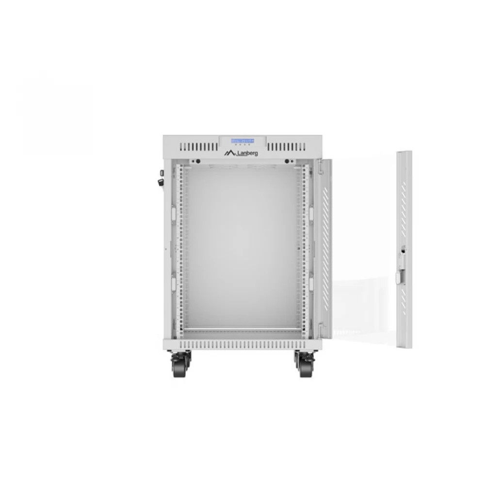 LANBERG rack 19/15U 600x600 grey LCD flat pack V2 glass door (FF01-6615-12SL) thumbnail