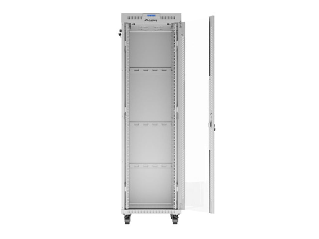 LANBERG 19/42U 600x800 rack cabinet LCD flat pack glass door grey V2 (FF01-6842-12SL) thumbnail