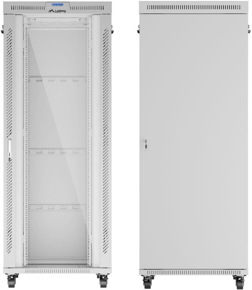LANBERG 19/42U 800x1000 rack cabinet LCD flat pack glass door grey V2 (FF01-8042-12SL) thumbnail