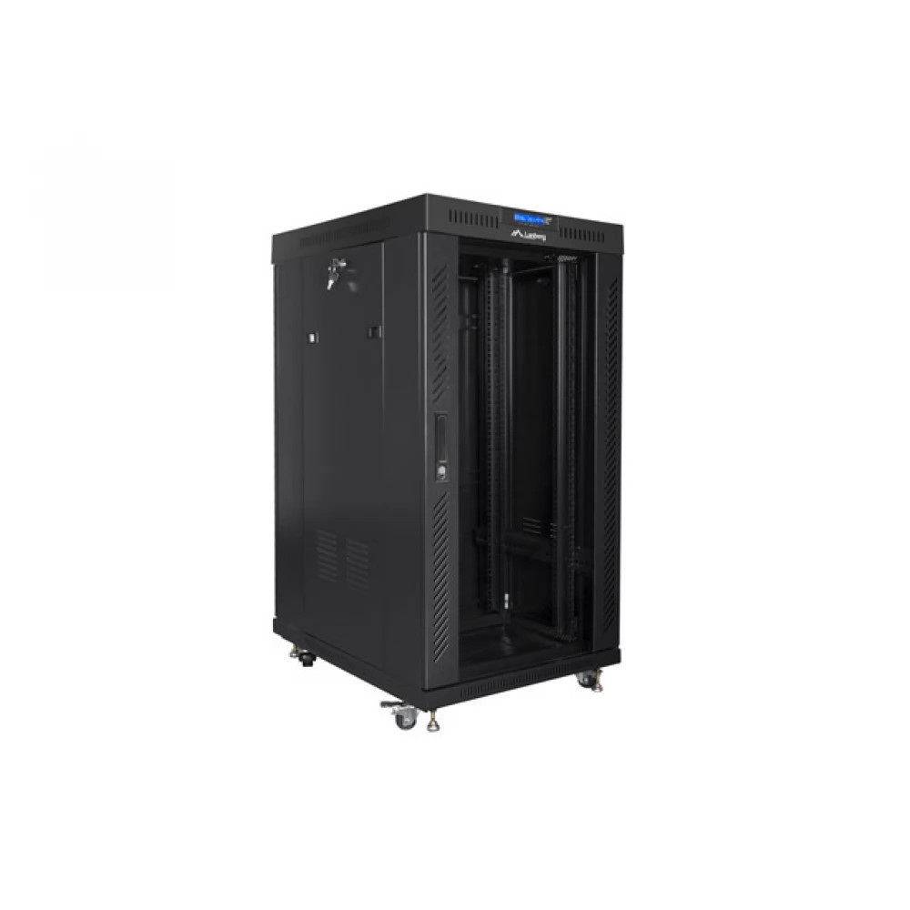 Lanberg 19 22U 800x800 freist. LCD Glastür (FlatPack) sw (Speditionsversand) (FF01-8822-12BL) thumbnail