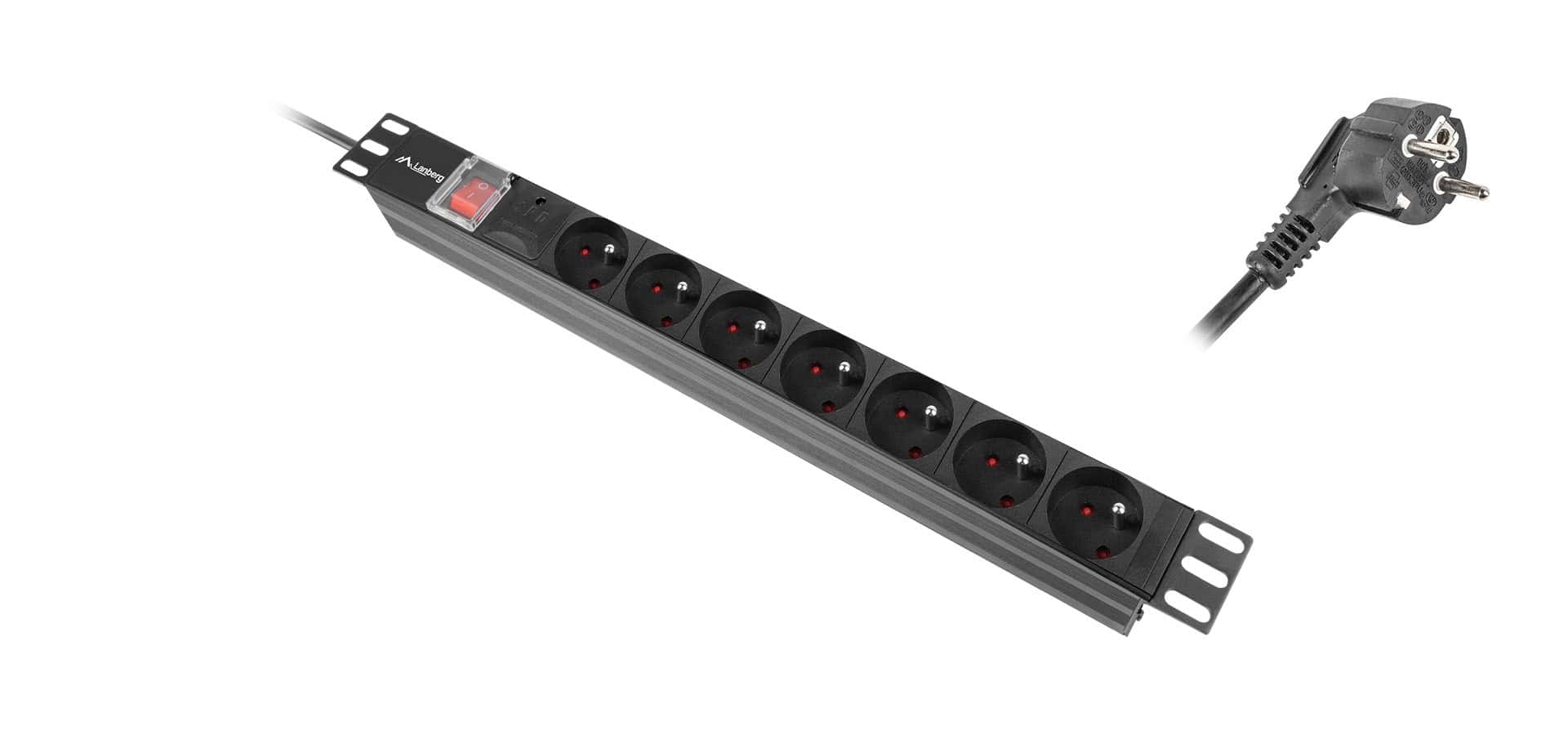 Lanberg *L.zasil.rack PDU 1U 16A 2m 6 gn. PDU- (PDU-06E-0200-BK) thumbnail