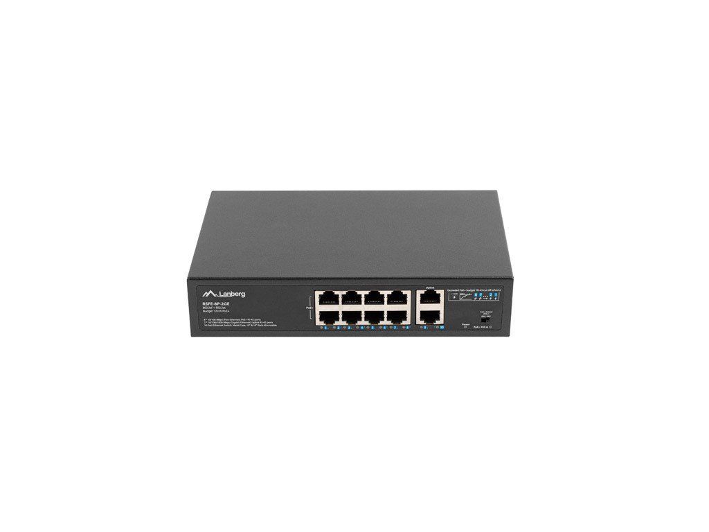 Lanberg RSFE-8P-2GE-120 - switch - 10 (RSFE-8P-2GE-120) thumbnail