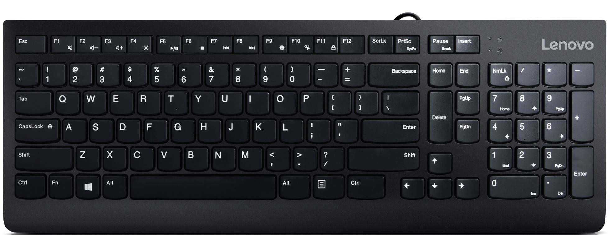Lenovo 300 toetsenbord Universeel USB QWERTY Amerikaans Engels Zwart (GX30M39655) thumbnail