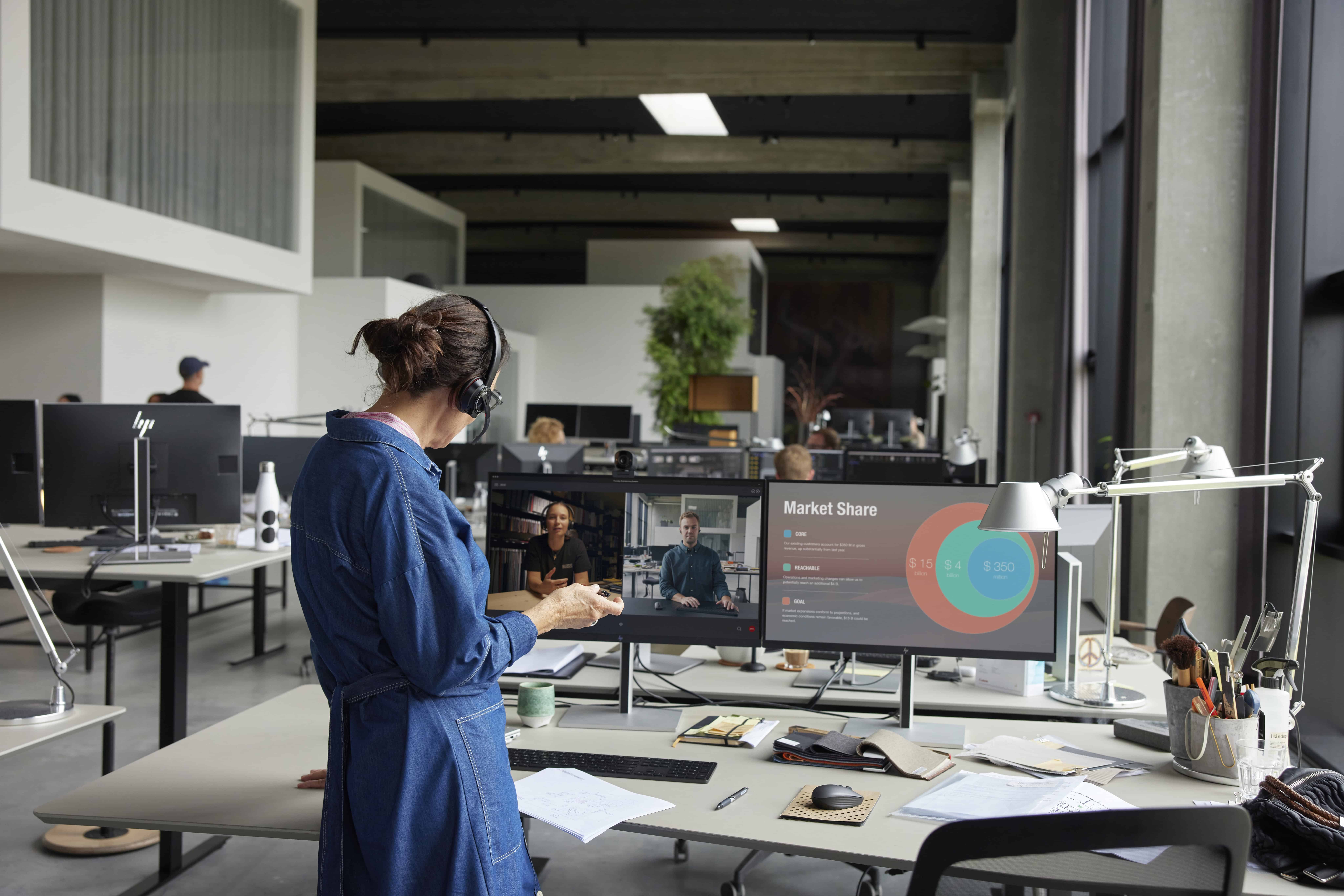 HP Poly Savi 8410 Office Monaural Microsoft Teams Certified DECT 1880-1900 MHz Headset (8L5A9AA#ABB) thumbnail