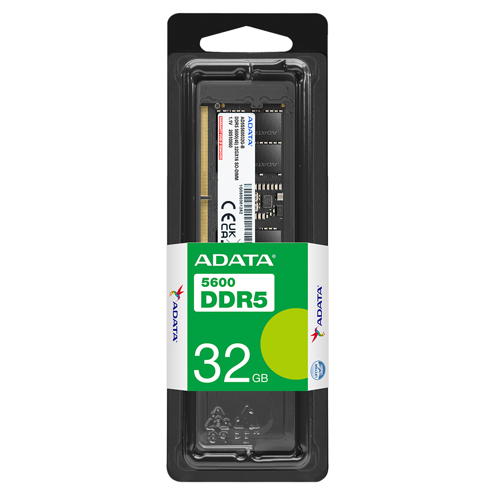 ADATA AD5S560032G-S geheugenmodule 32 GB 1 x 32 GB DDR5 262-pin SO-DIMM ECC (AD5S560032G-S) thumbnail