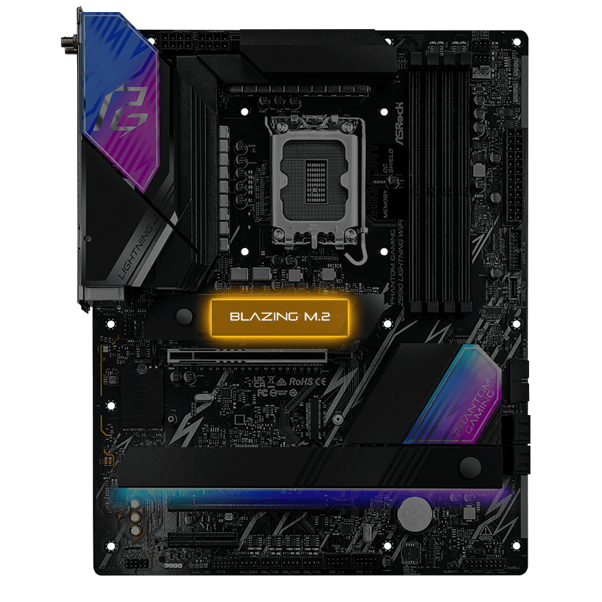 ASRock MB Sc LGA1851 Z890 LIGHTNING WIFI - Intel Z890 - 4xDDR5 - 1xHDMI - 2xThunderbolt - WI-FI (Z890LIGHTNINGWIFI) thumbnail