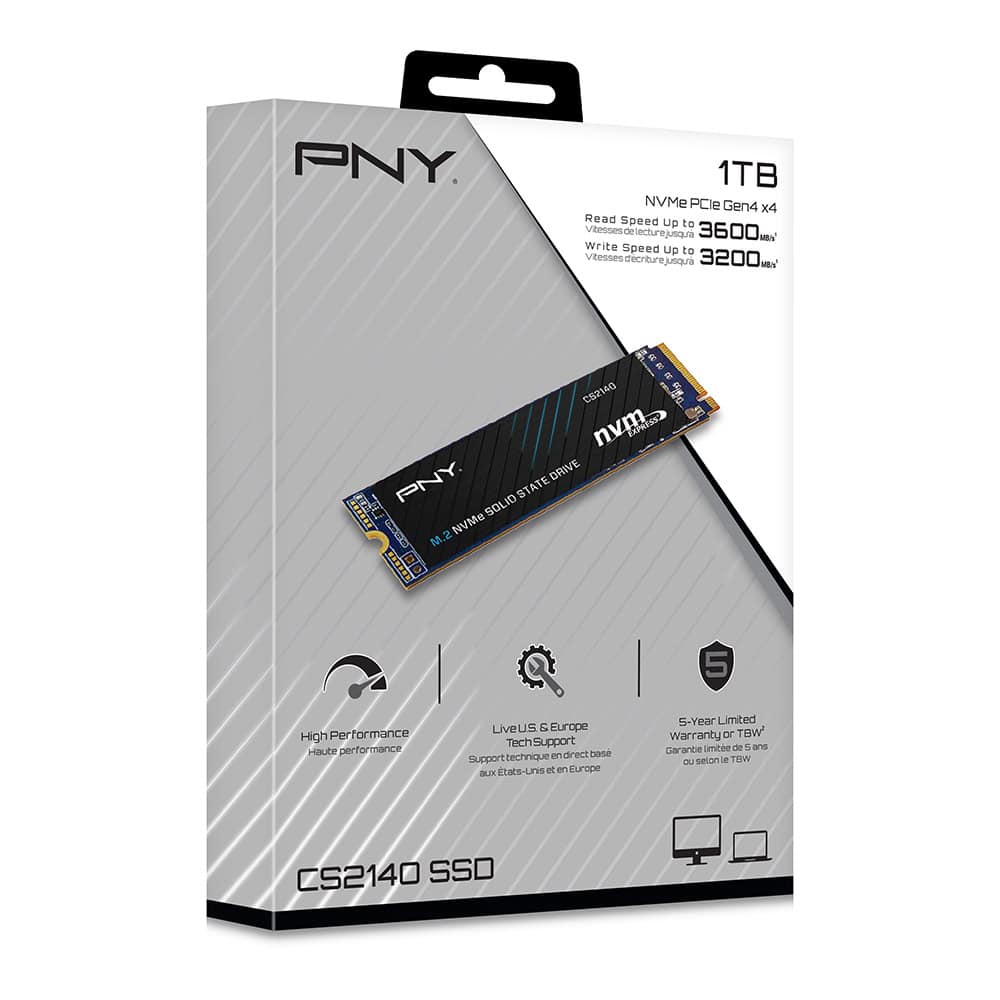 PNY M.2 1TB PNY CS2140 M280CS2140-1TB-RB 0,219 DWPD 2280 PCIe 4.0 x4 (NVMe) SSD 256bit AES (M280CS2140-1TB-RB) thumbnail