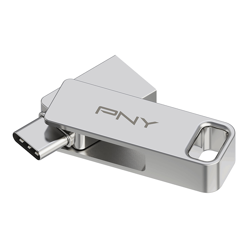 PNY DUO LINK USB flash drive 128 GB USB Type-A / USB Type-C 3.2 Gen 1 (3.1 Gen 1) Roestvrijstaal (P-FDI128DULINKTYC-GE) thumbnail