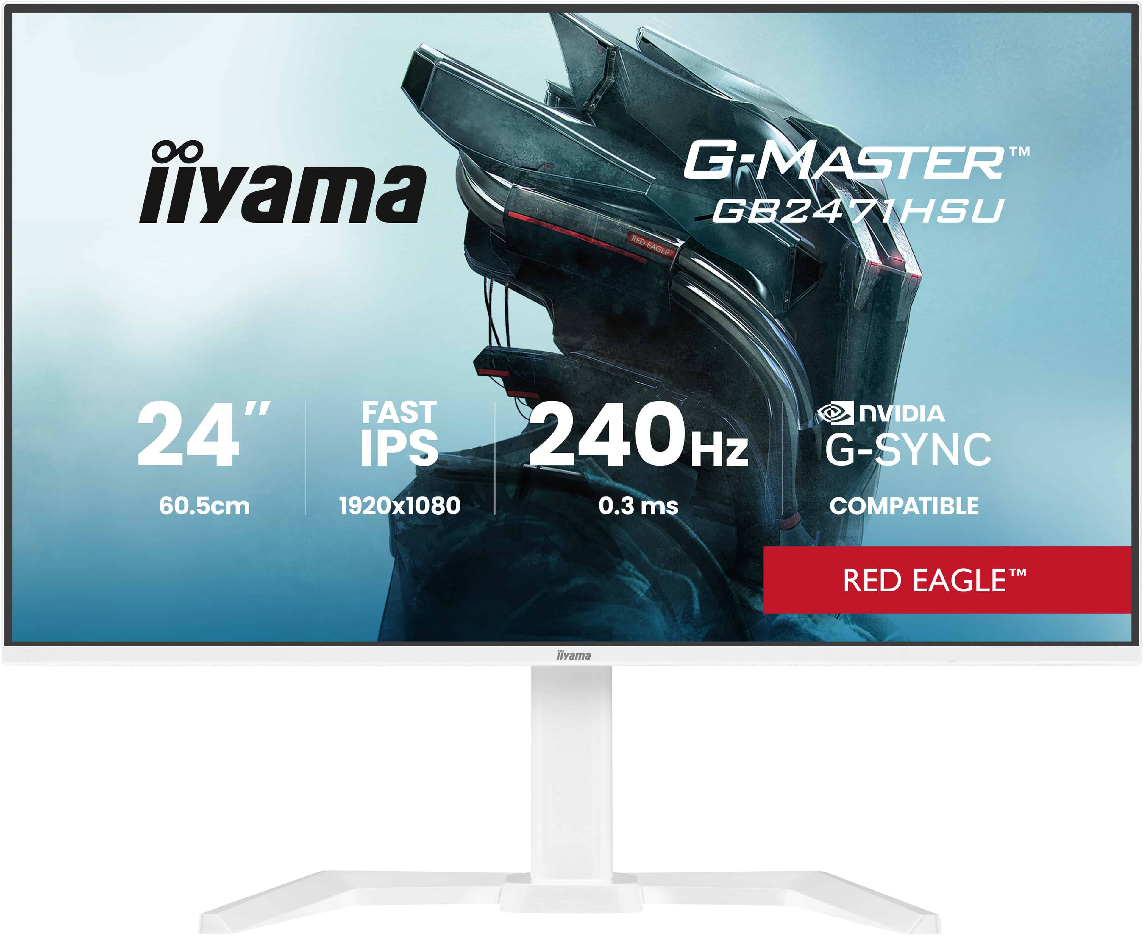 iiyama G-MASTER GB2471HSU-W1 computer monitor 60,5 cm (23.8") 1920 x 1080 Pixels Full HD LED Wit (GB2471HSU-W1) thumbnail
