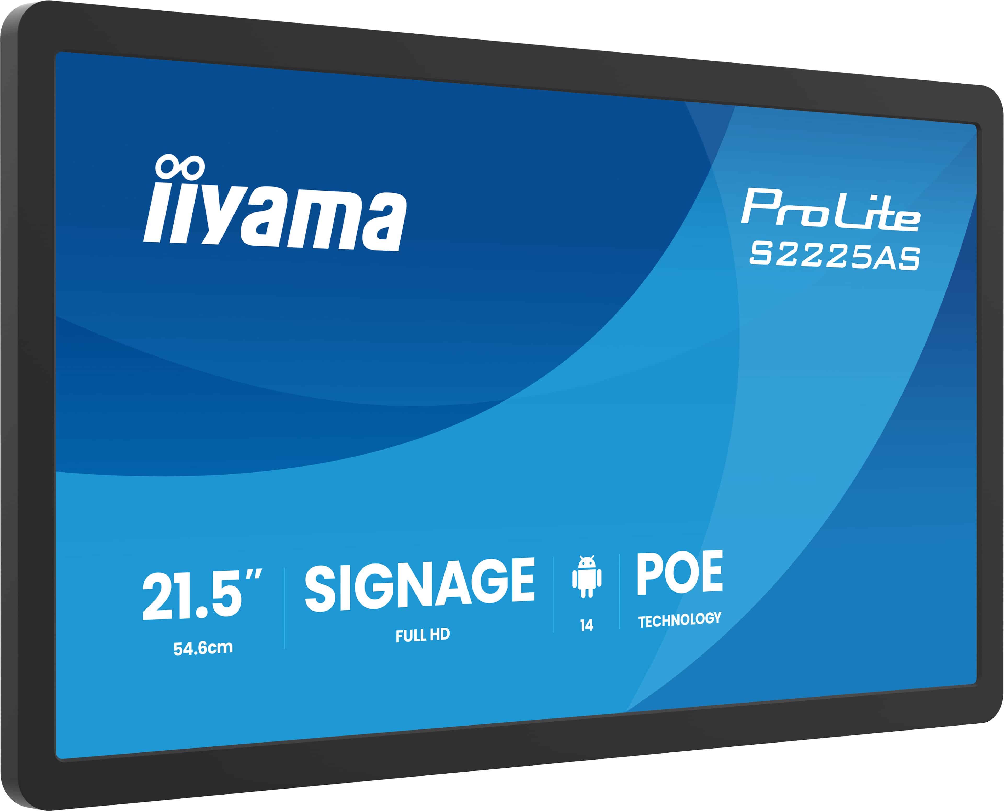 iiyama ProLite S2225AS-B1P Digitale signage flatscreen 54,6 cm (21.5") LCD Wifi 500 cd/m² Full HD Zwart Type processor Android 24/7 (S2225AS-B1P) thumbnail