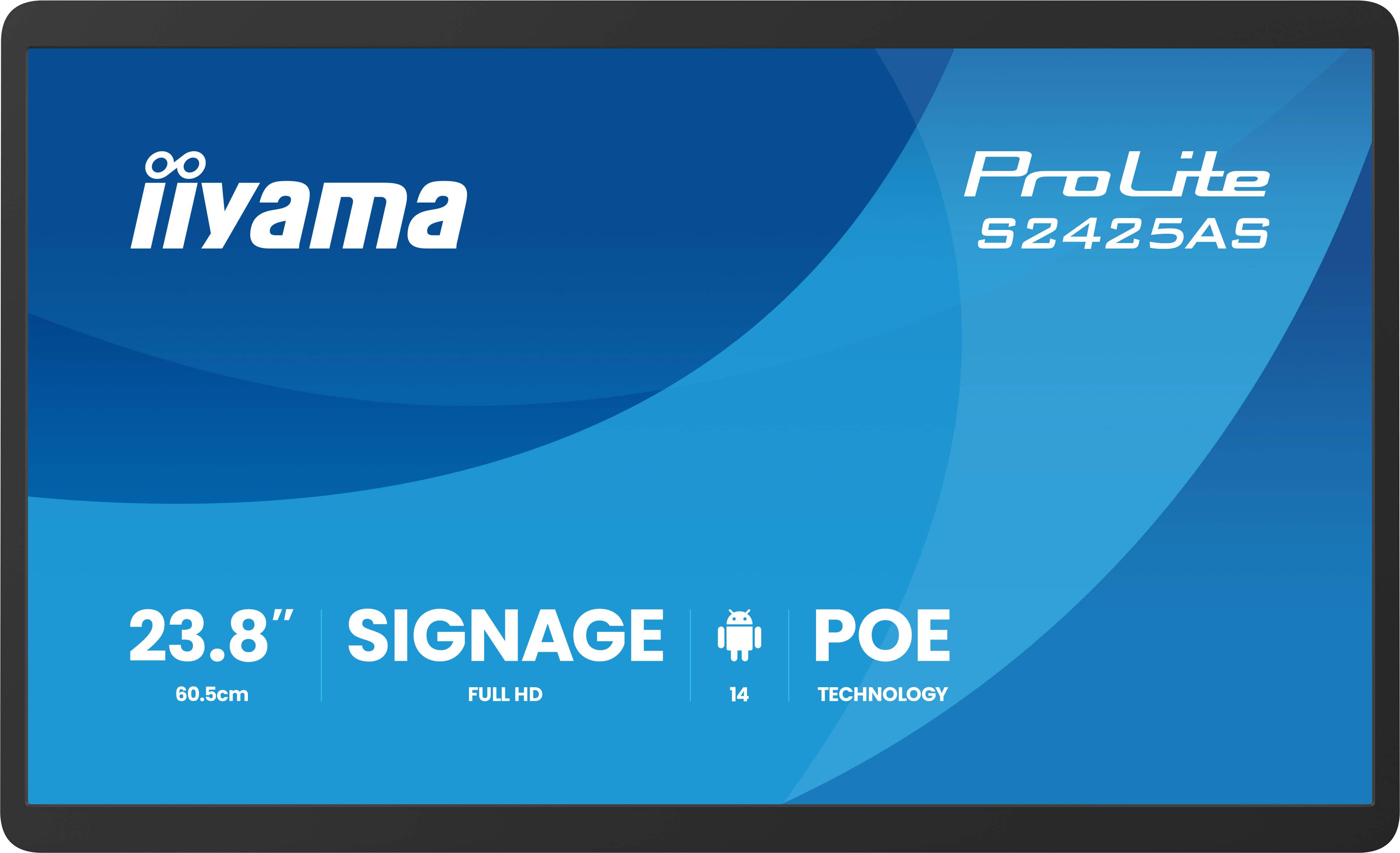 iiyama ProLite S2425AS-B1P Digitale signage flatscreen 60,5 cm (23.8") LCD Wifi 500 cd/m² Full HD Zwart Type processor Android 24/7 (S2425AS-B1P) thumbnail