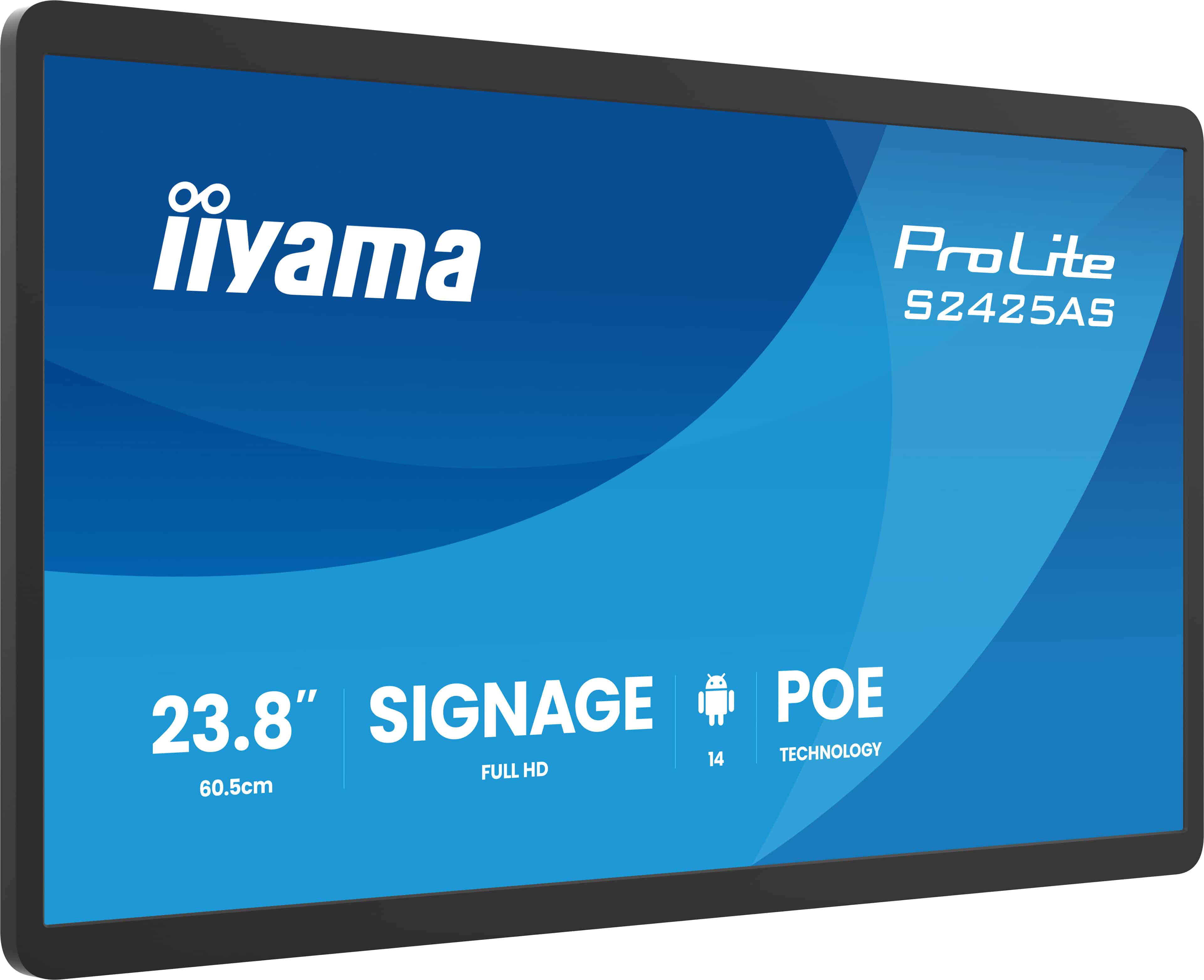 iiyama ProLite S2425AS-B1P Digitale signage flatscreen 60,5 cm (23.8") LCD Wifi 500 cd/m² Full HD Zwart Type processor Android 24/7 (S2425AS-B1P) thumbnail