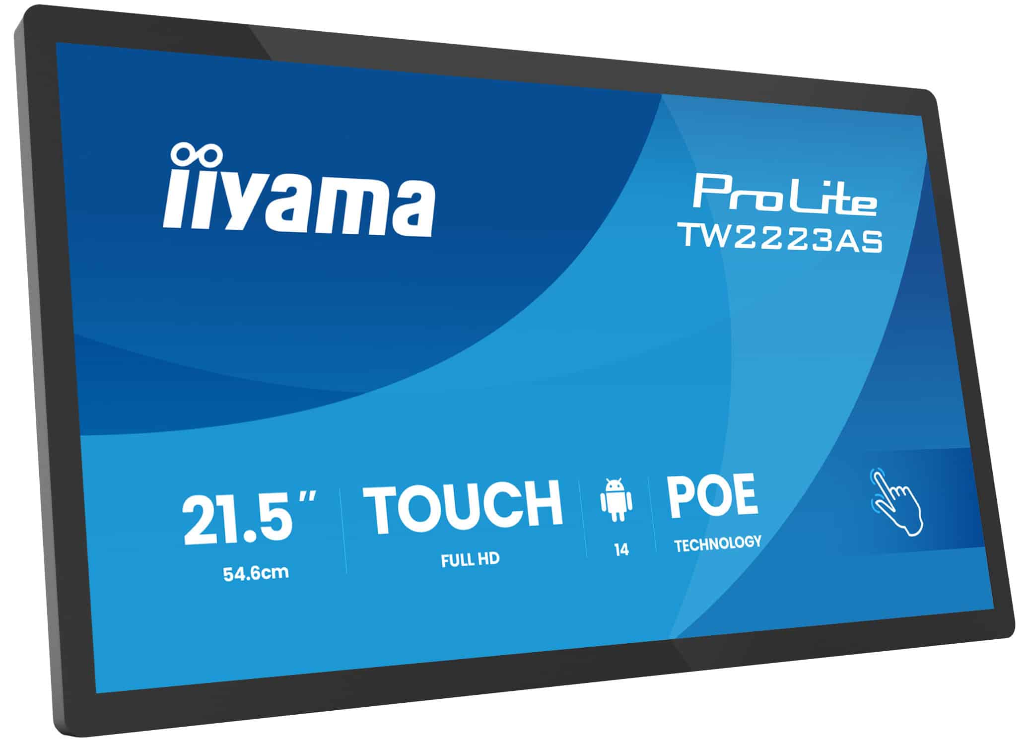 iiyama TW2223AS-B3P beeldkrant Interactief flatscreen 54,6 cm (21.5") Wifi 450 cd/m² Full HD Zwart Touchscreen Type processor Android 24/7 (TW2223AS-B3P) thumbnail