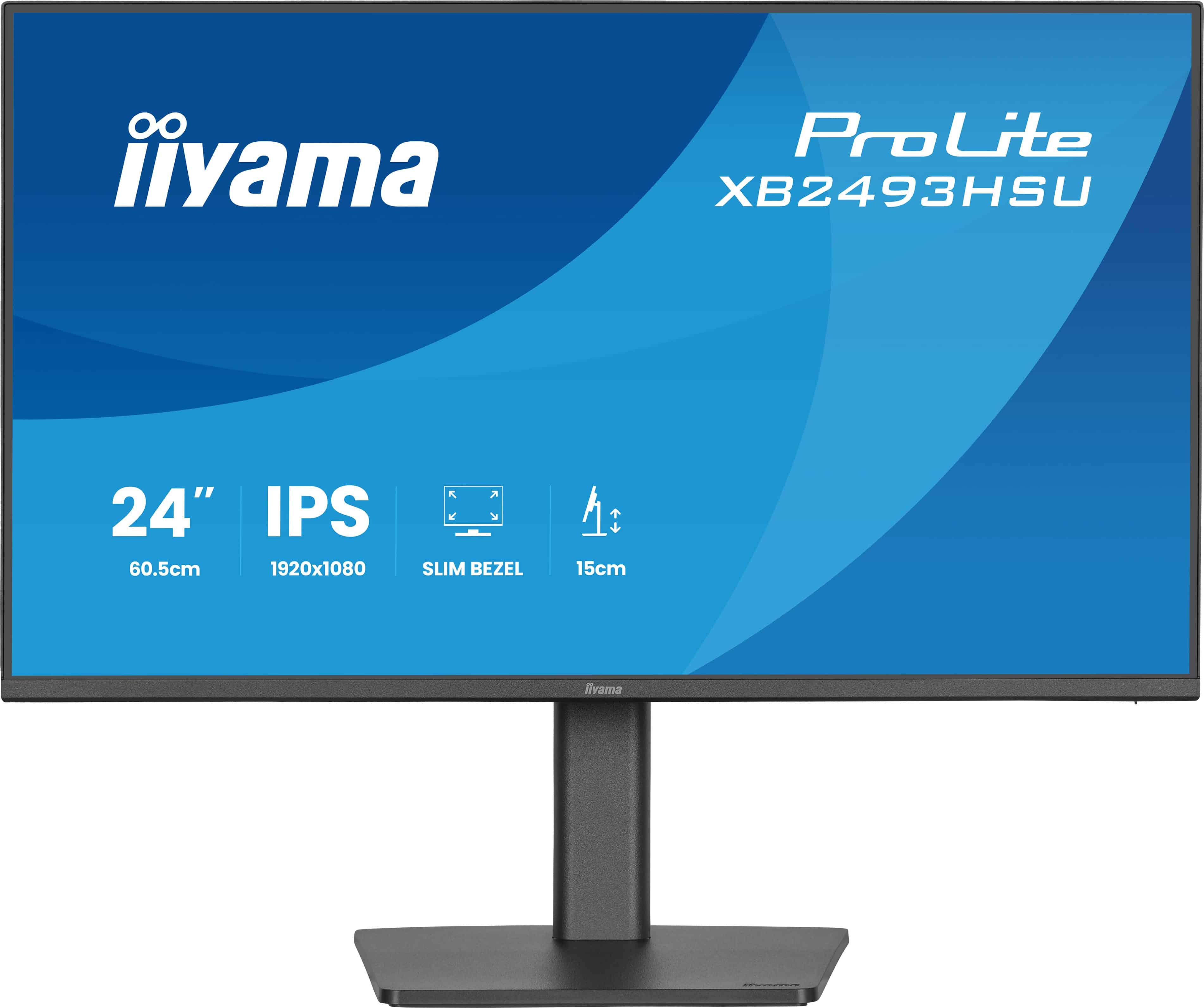 iiyama ProLite XB2493HSU-B1 computer monitor 60,5 cm (23.8") 1920 x 1080 Pixels Full HD LED Zwart (XB2493HSU-B1) thumbnail