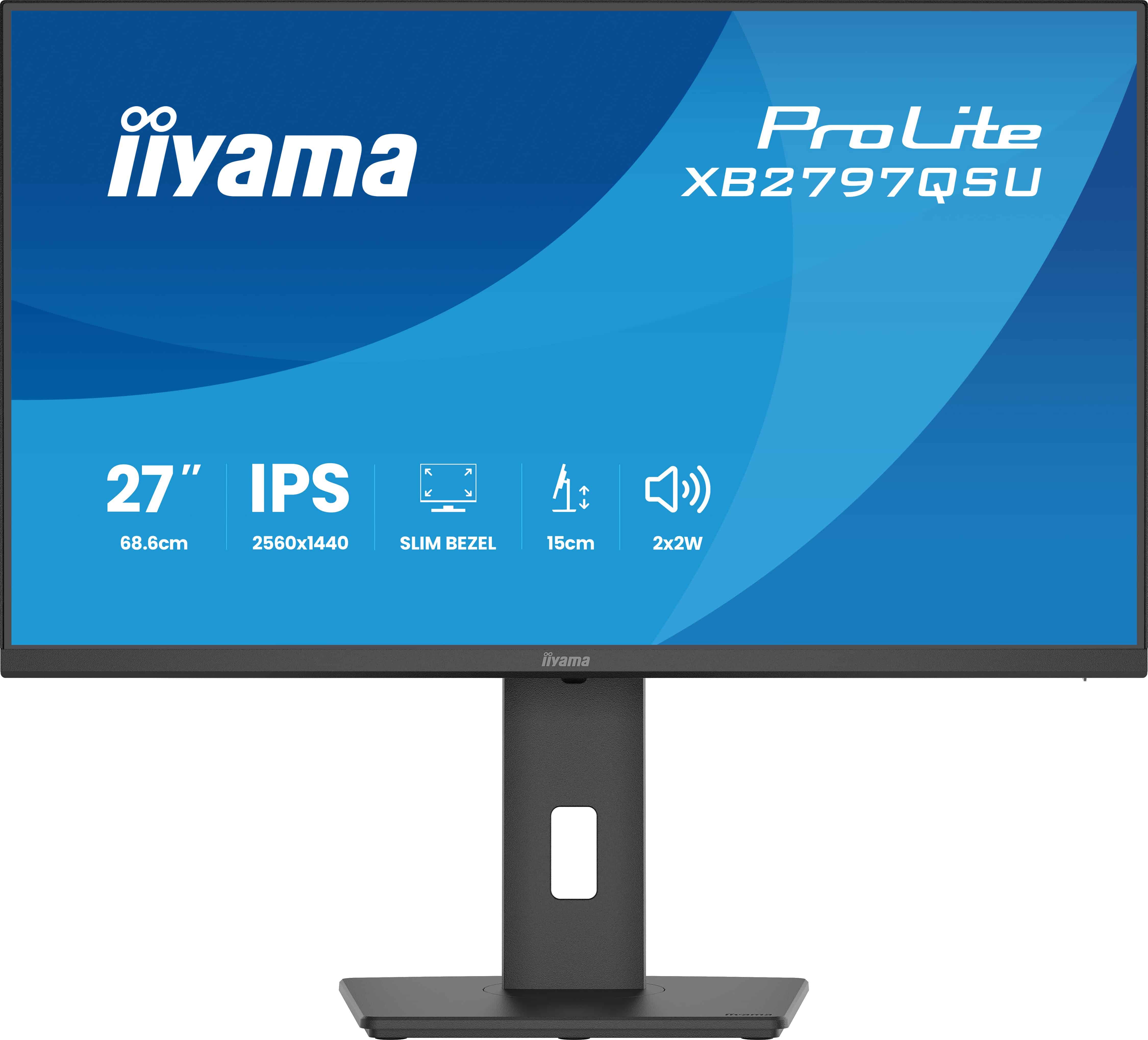 iiyama ProLite XB2797QSU-B1 computer monitor 68,6 cm (27") 2560 x 1440 Pixels Quad HD LED Zwart (XB2797QSU-B1) thumbnail