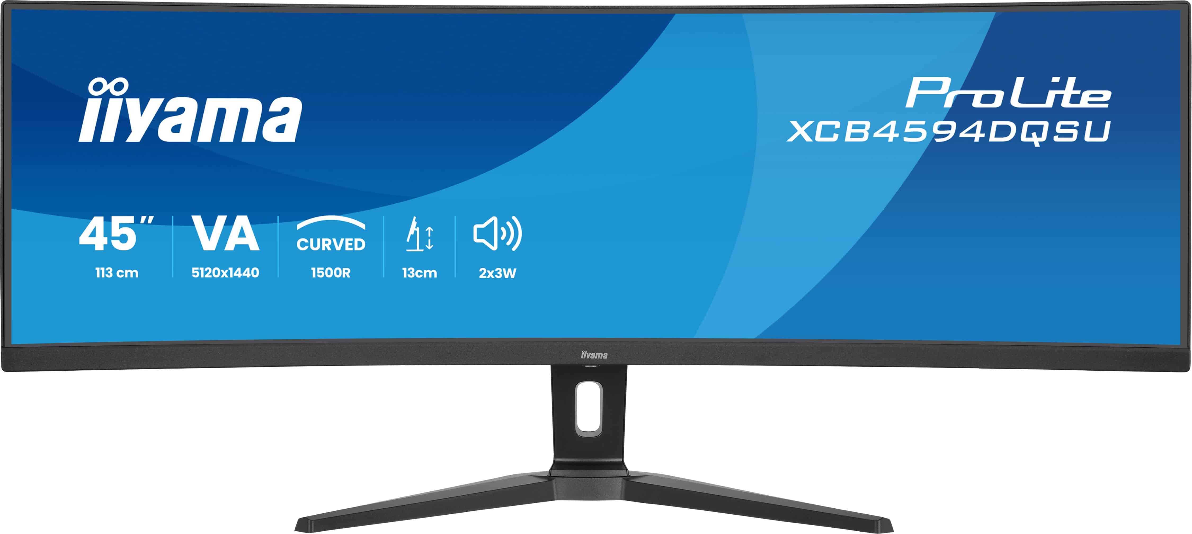 iiyama XCB4594DQSU-B1 computer monitor 111,8 cm (44") 5120 x 1440 Pixels Dual QHD LED Zwart (XCB4594DQSU-B1) thumbnail