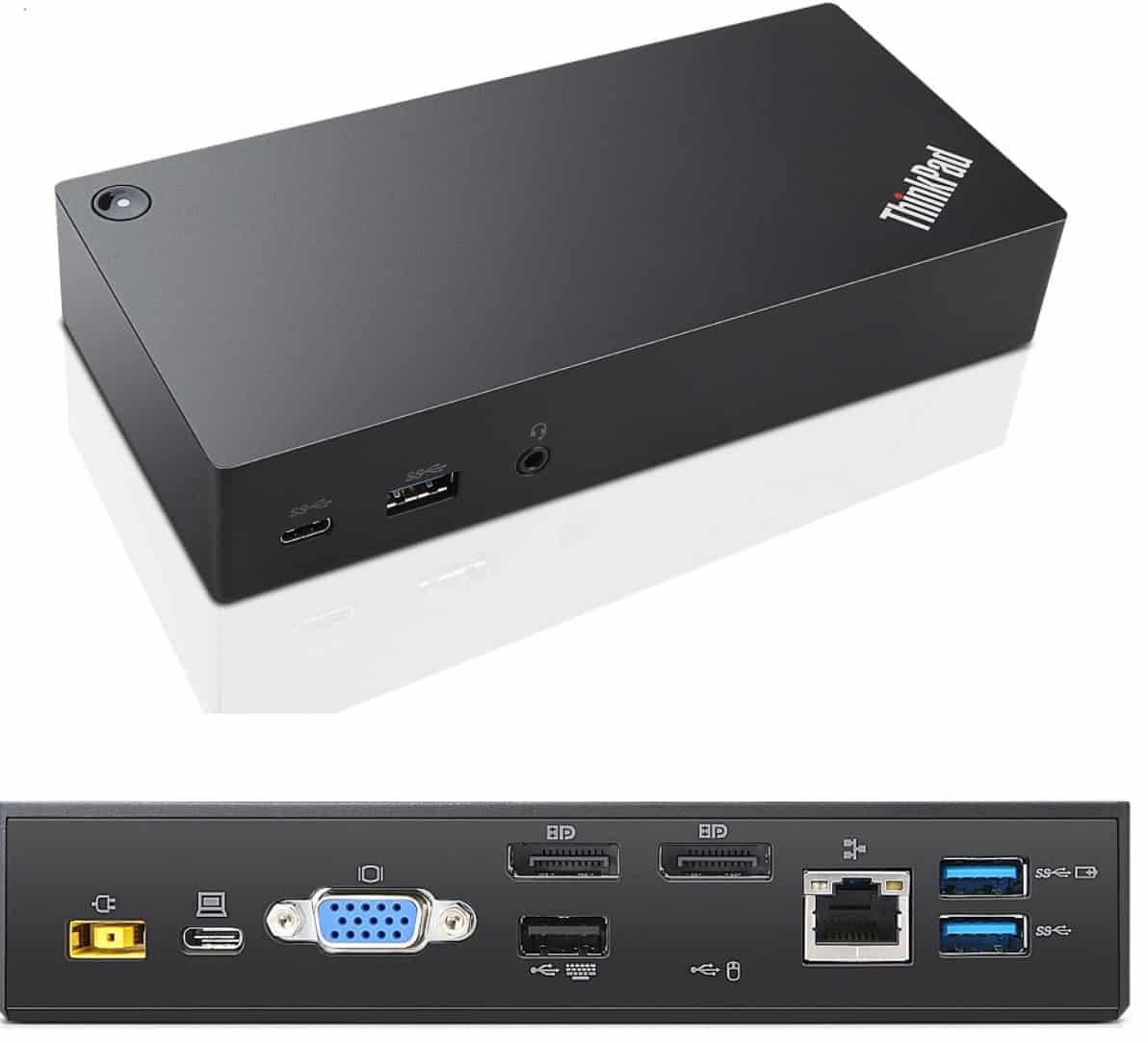 Lenovo 03X7194 laptop dock & poortreplicator Bedraad USB 3.2 Gen 1 (3.1 Gen 1) Type-C Zwart (03X7194) thumbnail