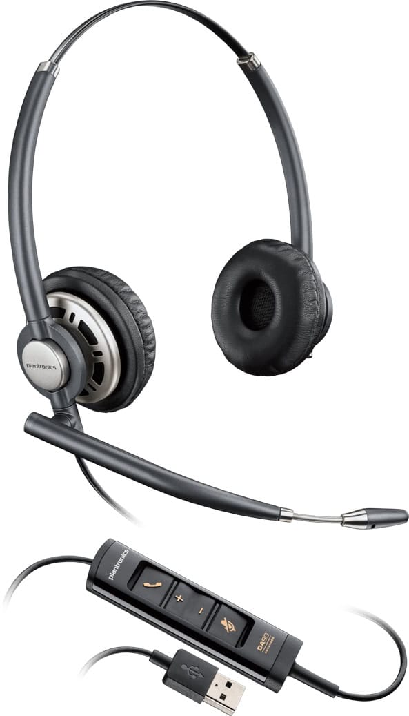 POLY Encorepro HW725 Headset Bedraad Hoofdband Kantoor/callcenter Zwart, Zilver (203478-01) thumbnail