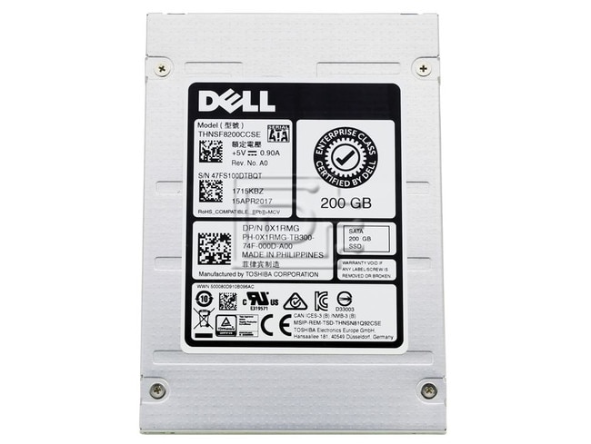 Dell 200GB 6G 2.5INCH SATA SSD (0X1RMG-RFB) thumbnail