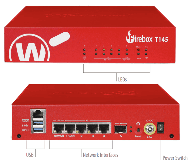 WatchGuard Firebox T145-W Appliance Only - Netzwerksicherheit (WGT146000) (WGT146000) thumbnail