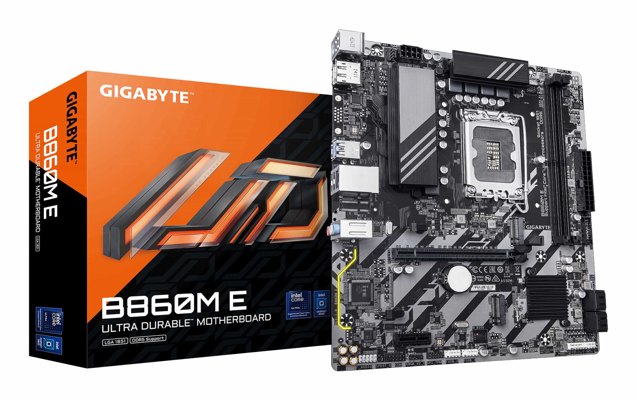 GIGABYTE B860M E moederbord Intel B860 LGA 1851 (Socket V1) micro ATX (B860M E) thumbnail