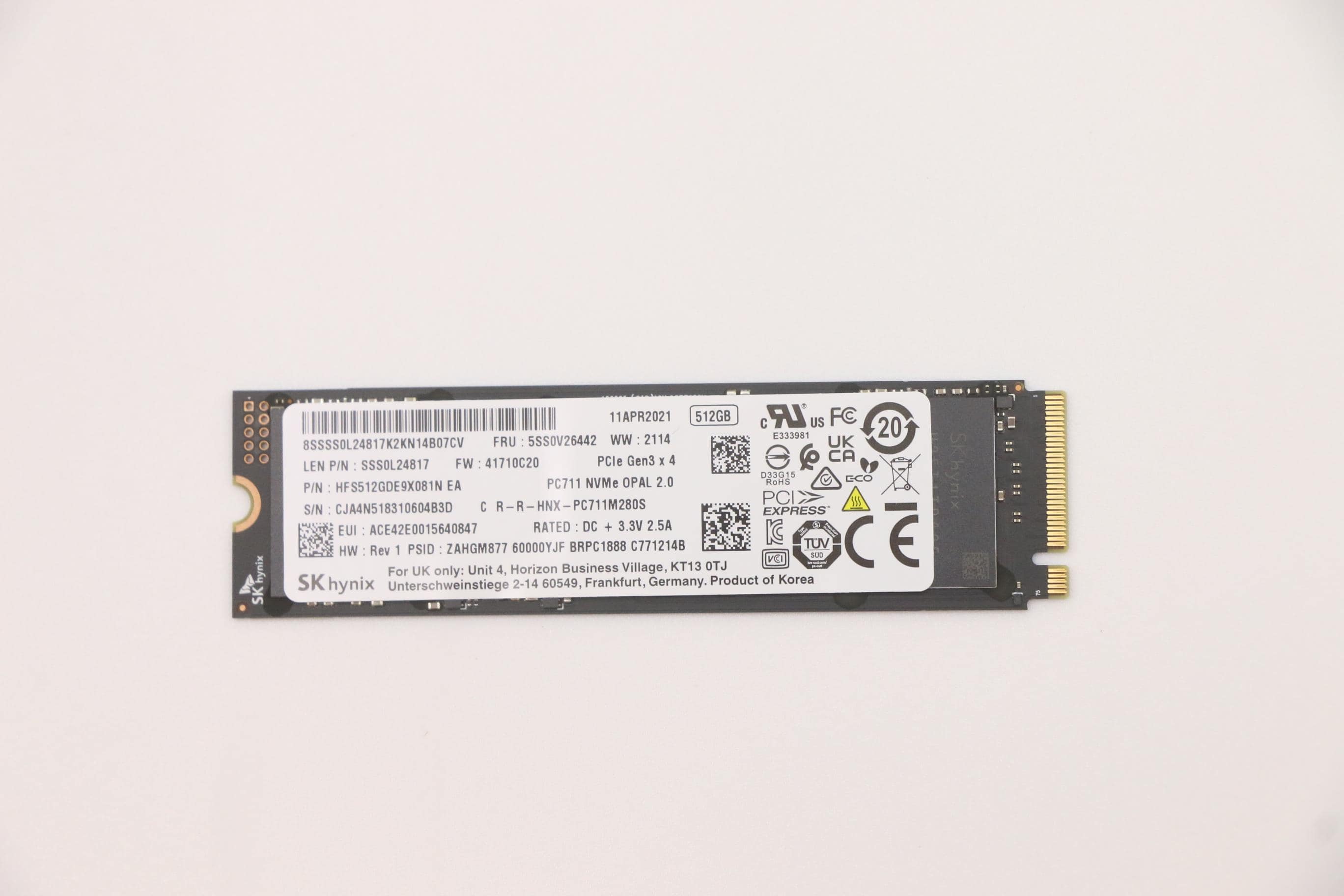Lenovo SSD 512GB M.2 2280 PCIe 3x4 NVMe (5SS0V26410) (5SS0V26410) thumbnail