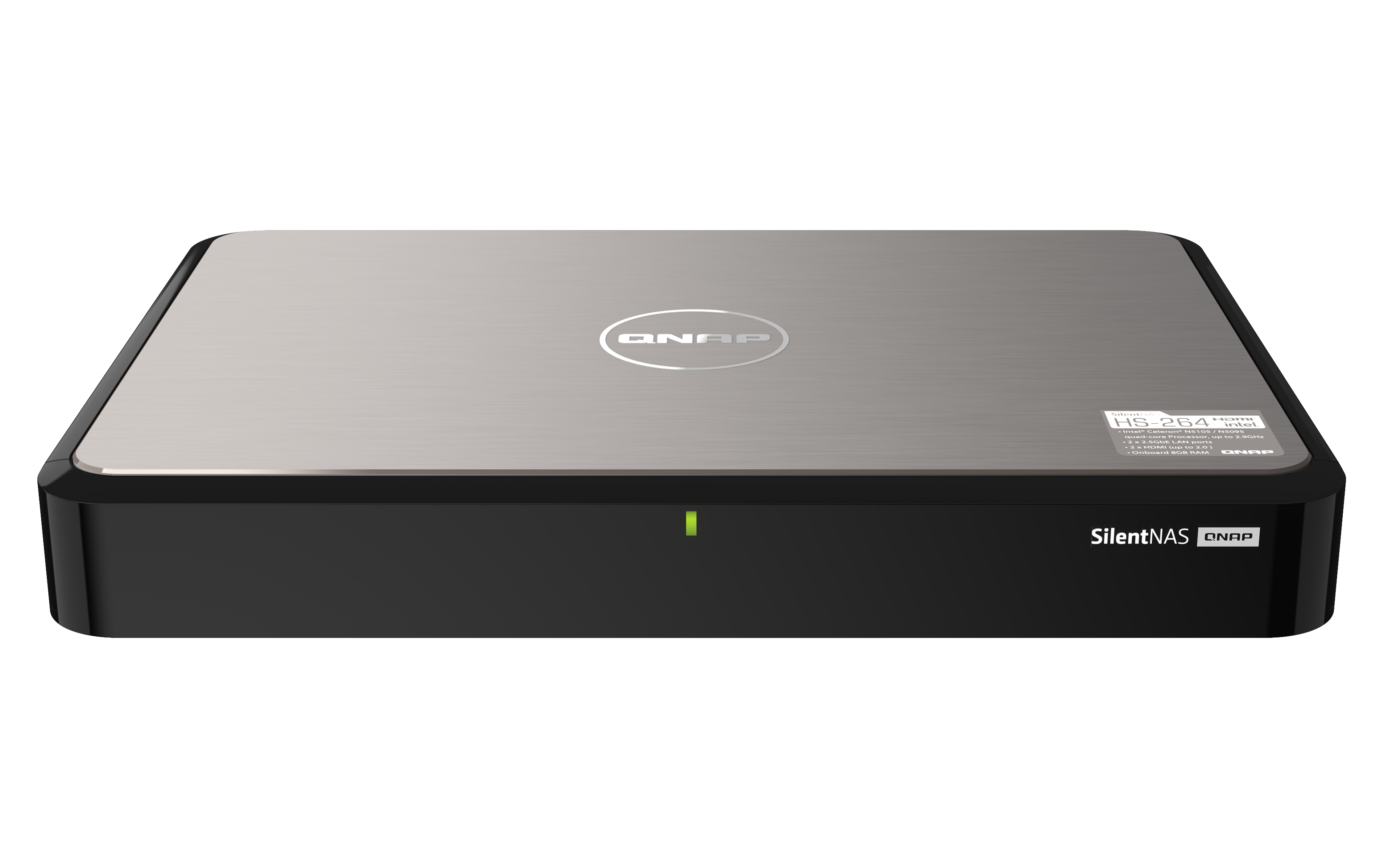 QNAP HS-264 NAS Desktop Intel® Celeron® N5105 8 GB 0 TB QNAP Turbo System Zwart (HS-264-8G) thumbnail