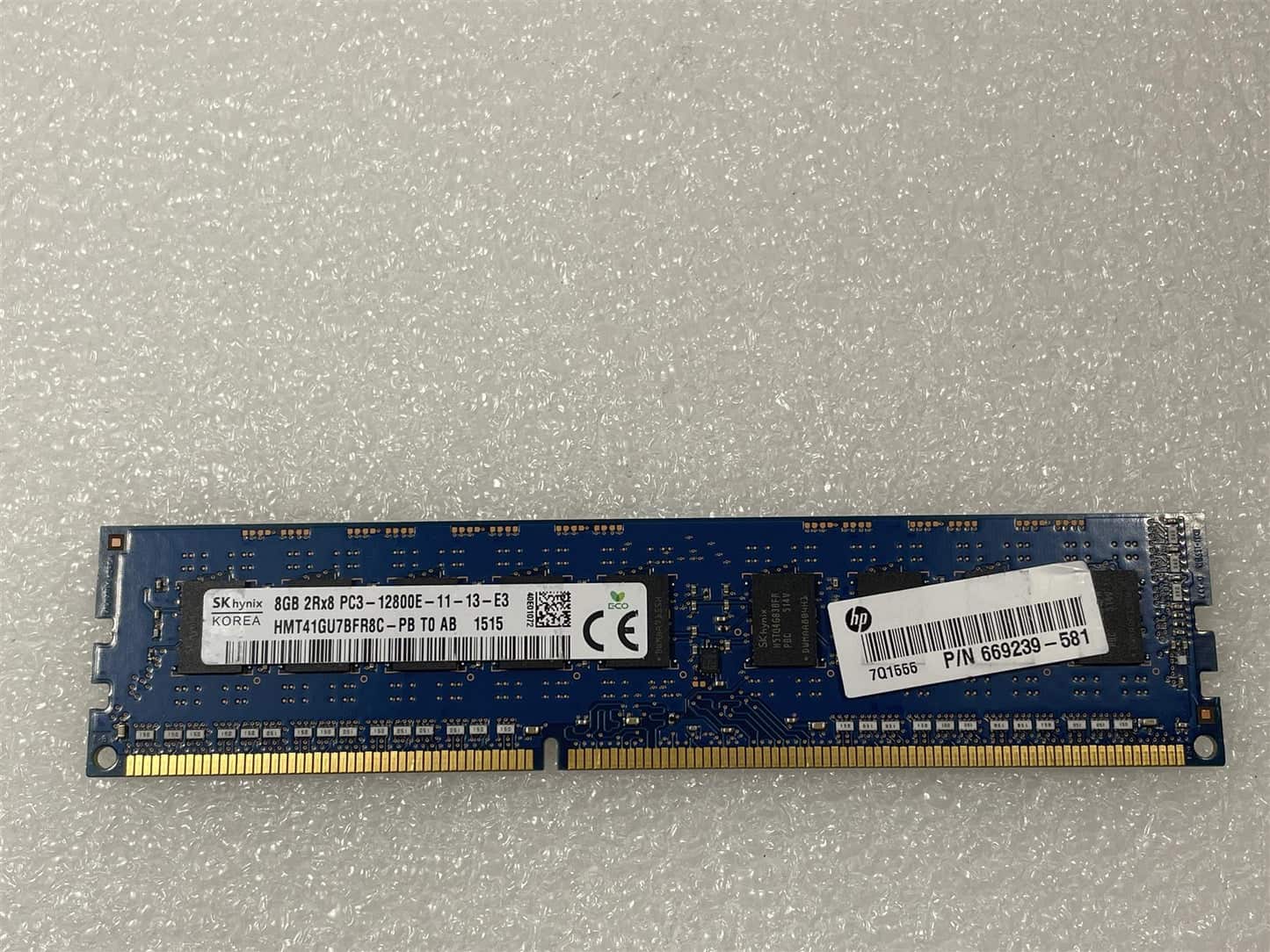 HP SPS-DIMM 8GB PC3-12800E512MX8 CL11 MEMORY (677034-001) thumbnail
