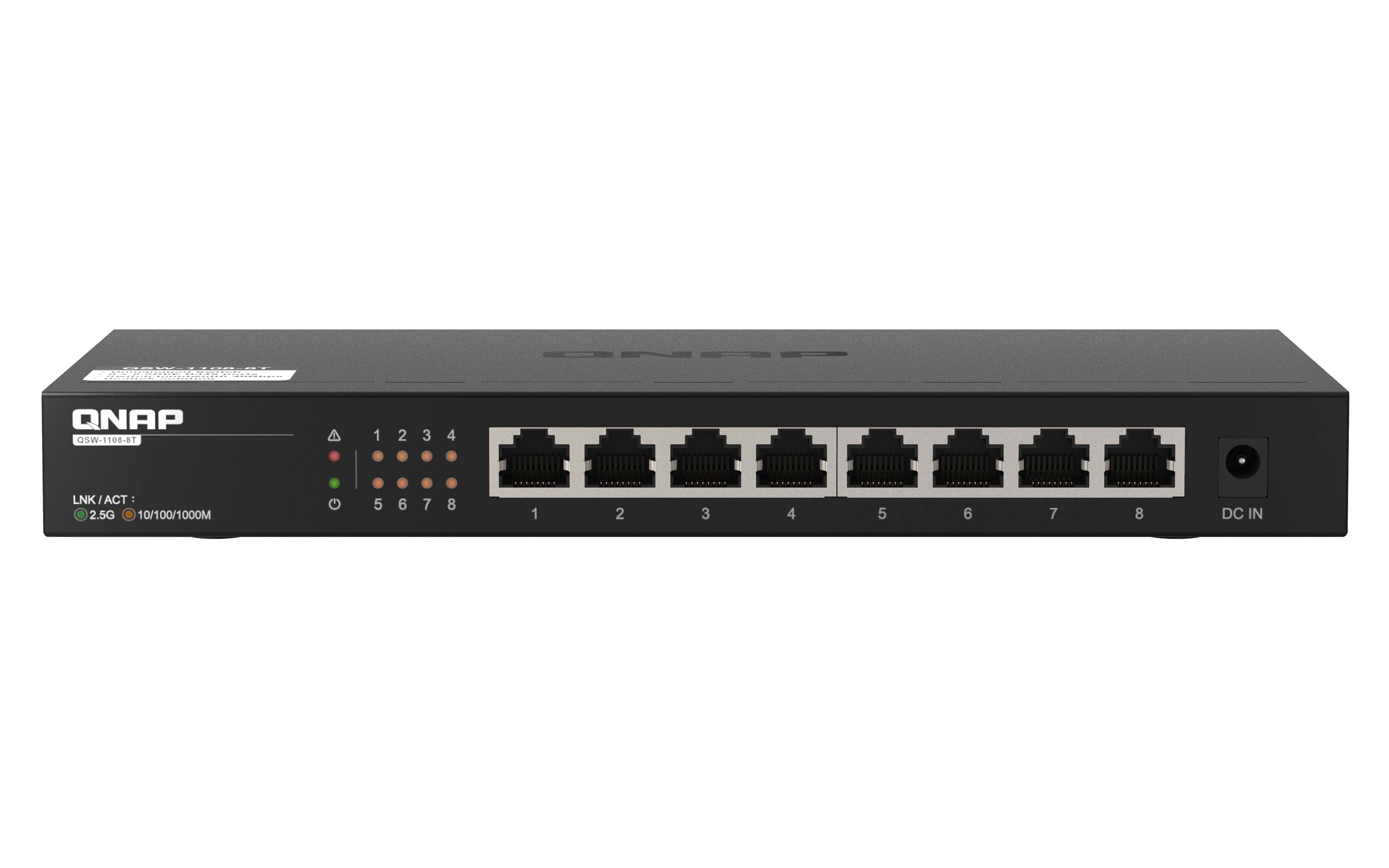 QNAP QSW-1108-8T netwerk-switch Unmanaged 2.5G Ethernet (100/1000/2500) Zwart (QSW-1108-8T) thumbnail