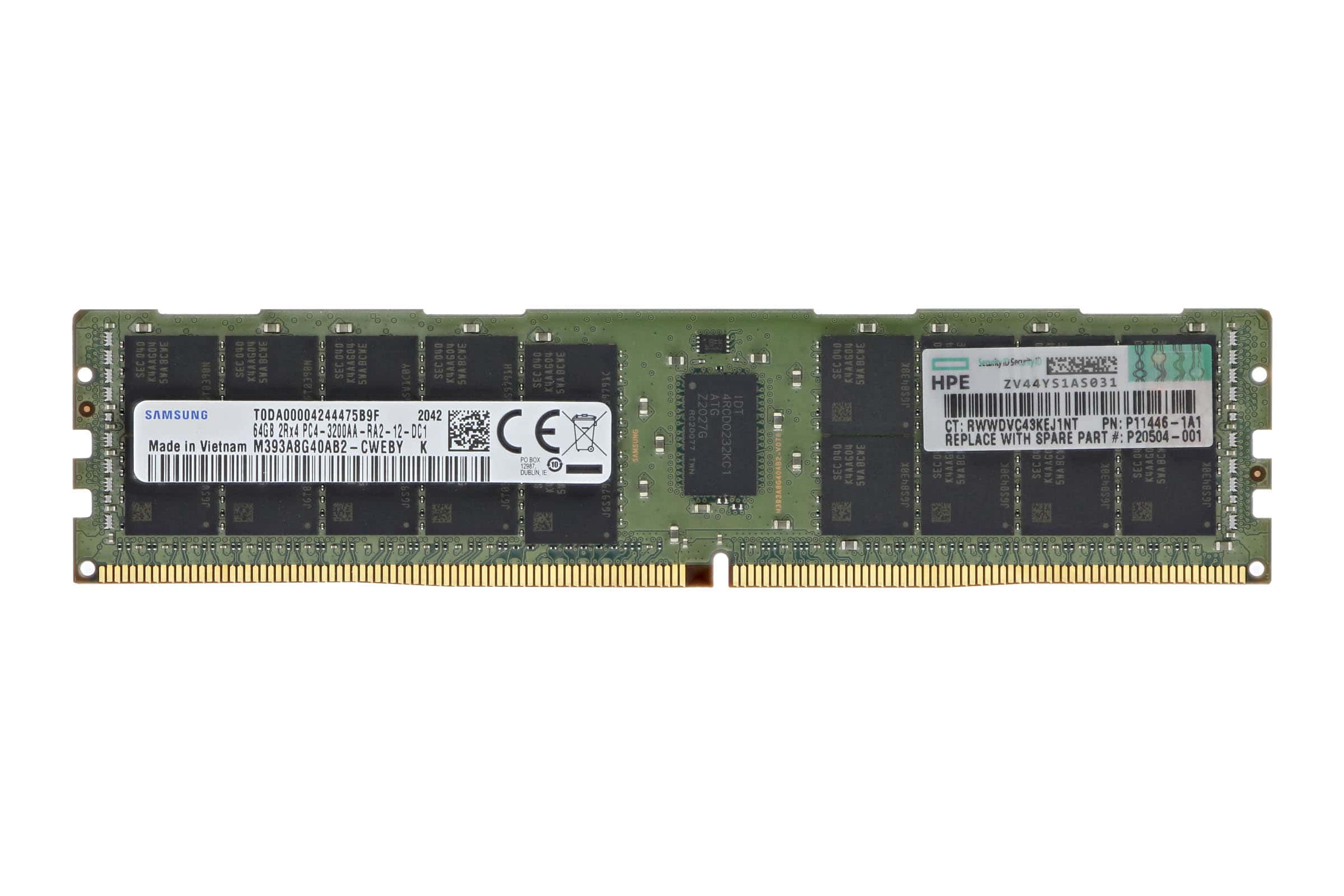 HP DIMM,64GB PC4-3200AA-R,4Gx4 (P11446-1A1) thumbnail