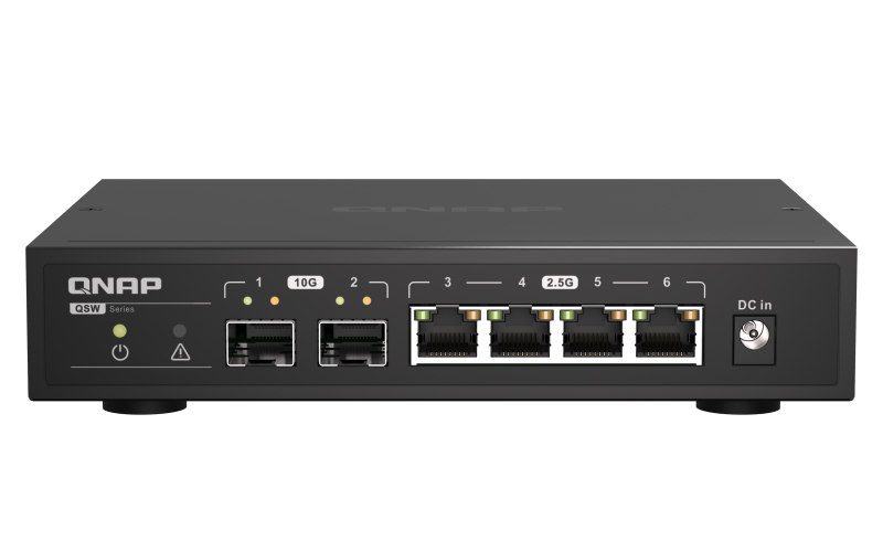 QNAP QSW-2104-2S netwerk-switch Unmanaged 2.5G Ethernet Zwart (QSW-2104-2S) thumbnail
