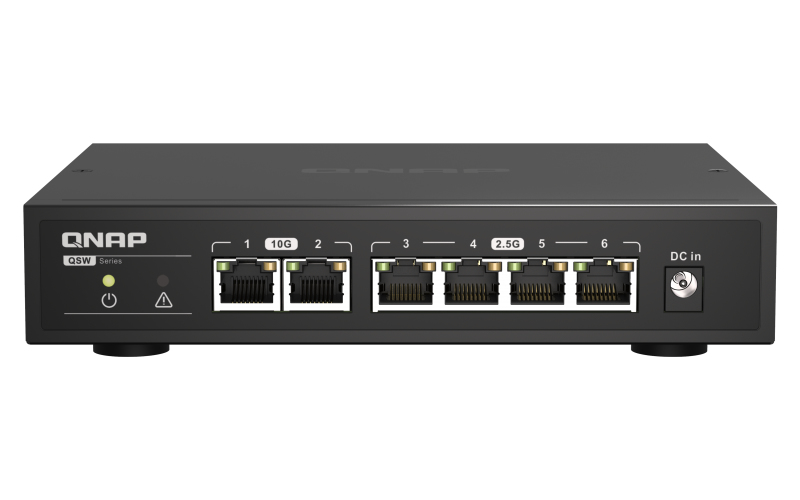 QNAP QSW-2104-2T netwerk-switch Unmanaged 2.5G Ethernet (100/1000/2500) Zwart (QSW-2104-2T) thumbnail