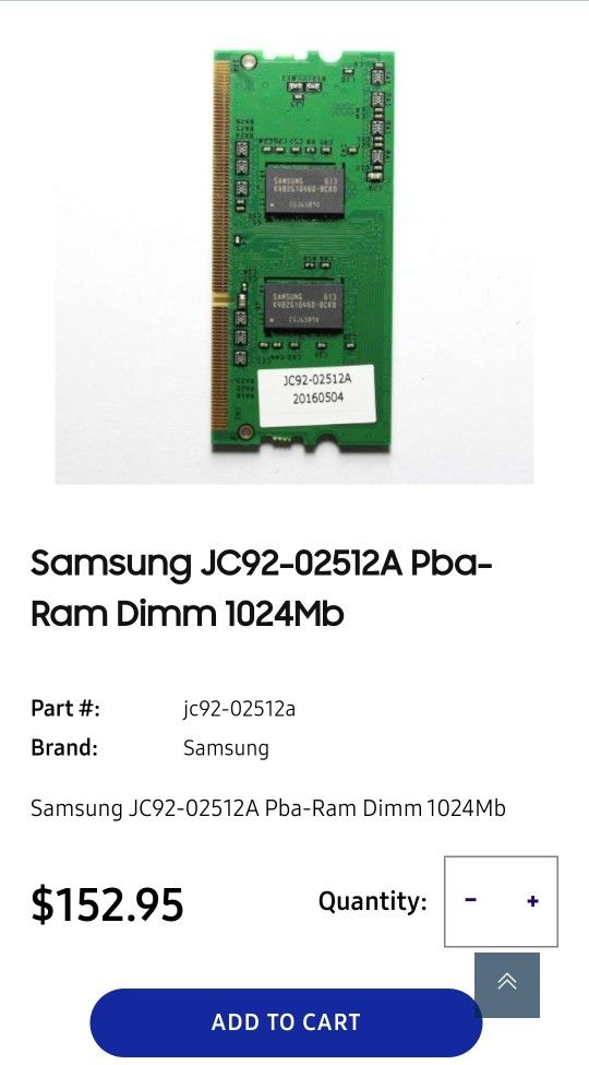 Samsung PBA-RAM DIMM 1024MB (JC92-02512A) thumbnail